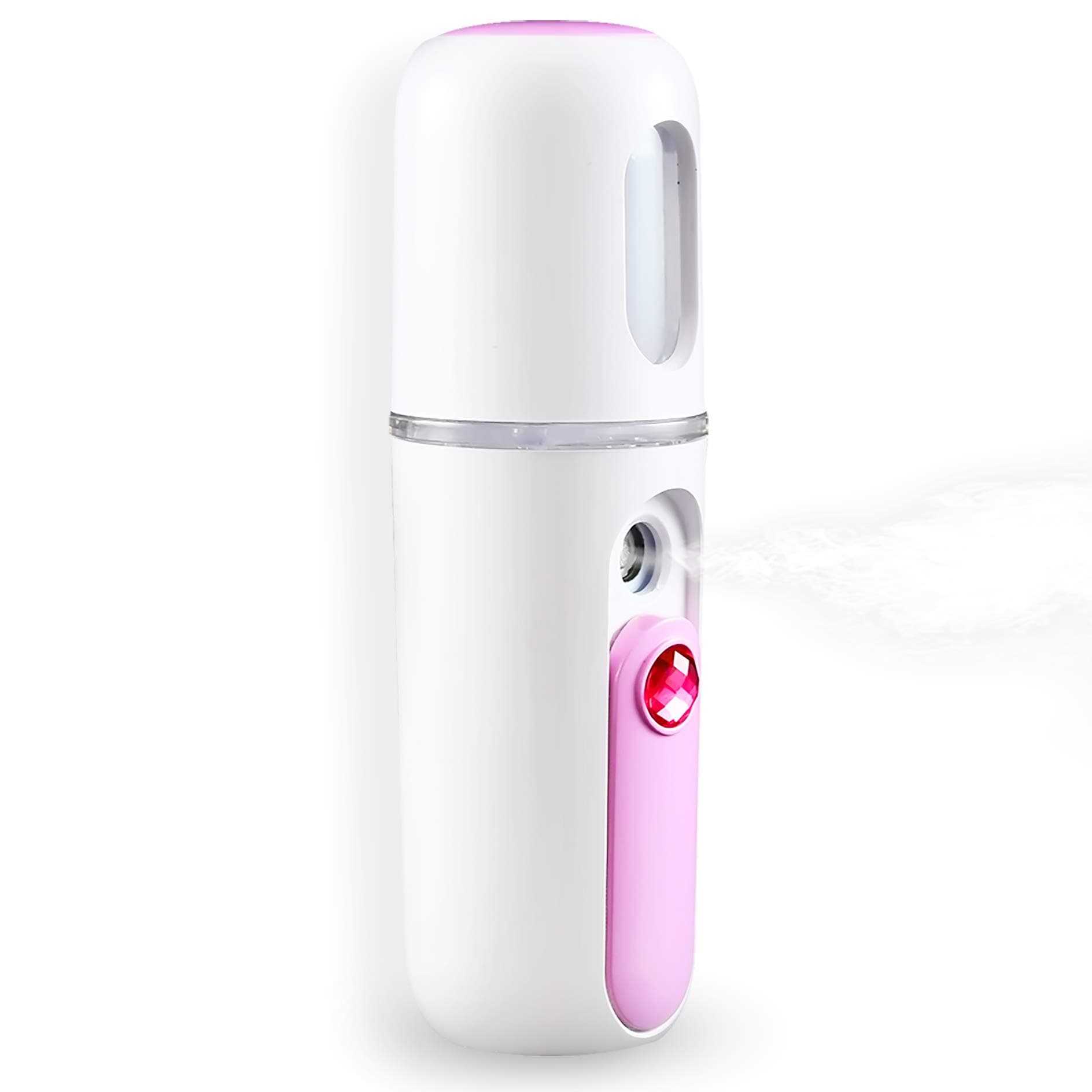 Comzler Nano Facial Mister Moisture Atomization for Eyelash Extensions, Portable Mini Nanometer Face Hydration Sprayer, USB Rechargeable Facial Steamer Mist, 1 Pack