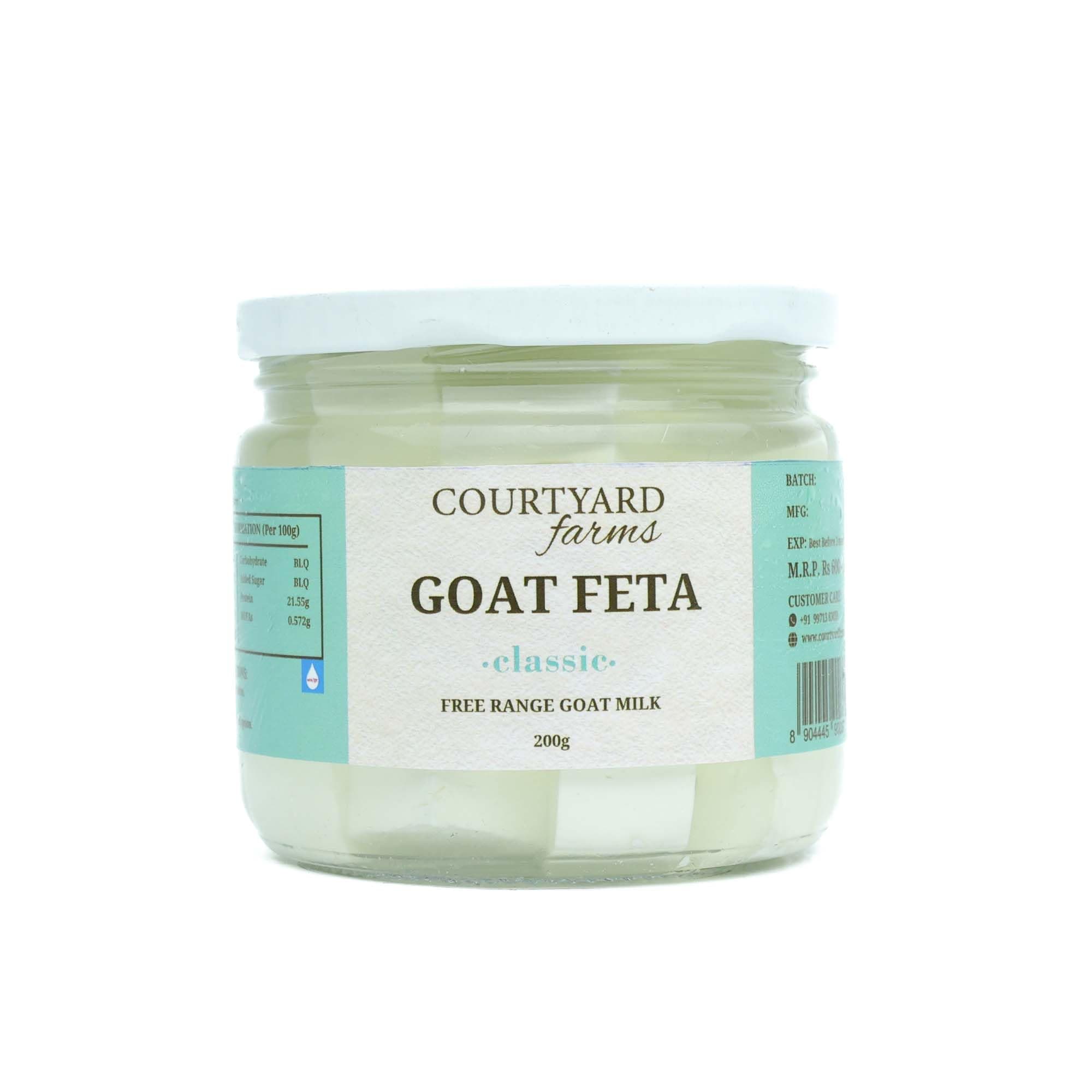 Courtrayd Farms Feta Cheese in Brine | Aravalli Grazed Authentic Goat milk (200gm)