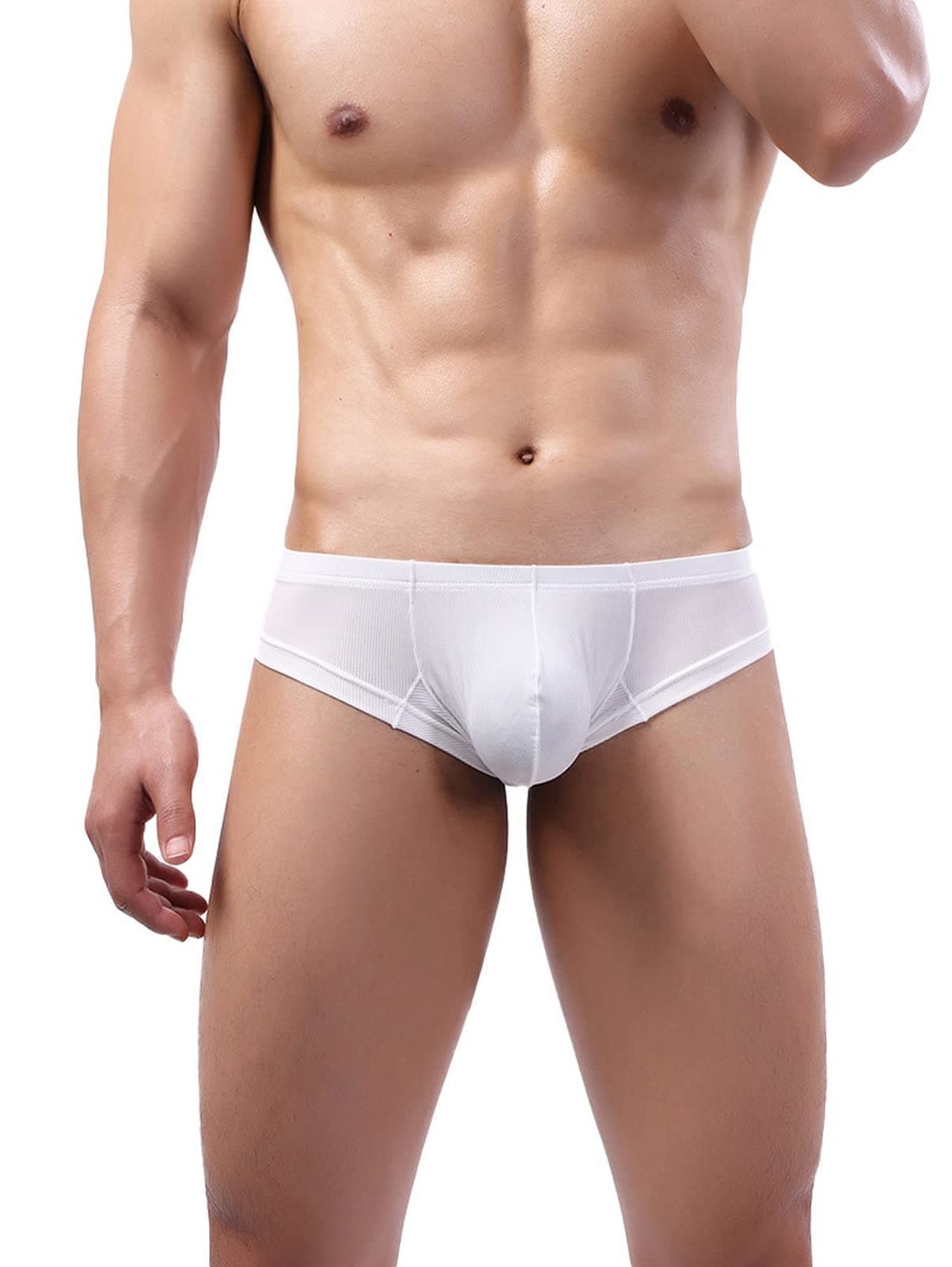 Men's Ice Silk Thread Underpants T Pants, Solid Color, Breathable G-string Pants