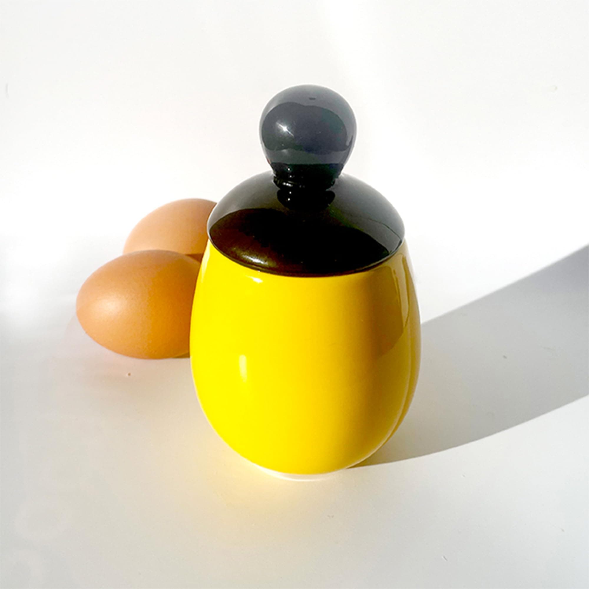 AggCoddler - Scandinavian Porcelain Egg Coddler with Simple Lid - Minimalist Design Egg Poacher Cooker for Quick and Easy Breakfast or Elegant Display - Karin A