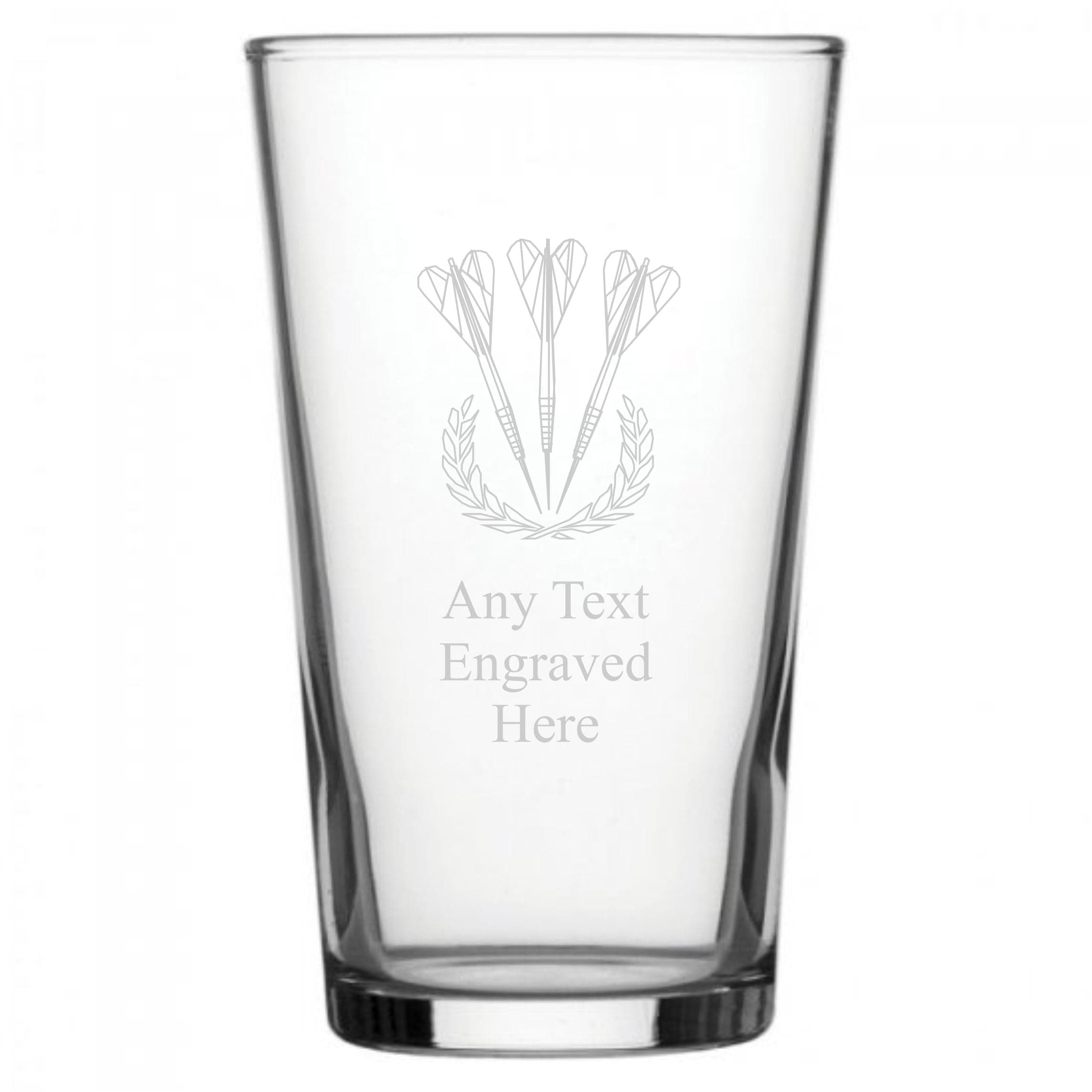 Pint Glass [Custom] Engraved Personalised Darts PG1 in Silk Lined Gift Box