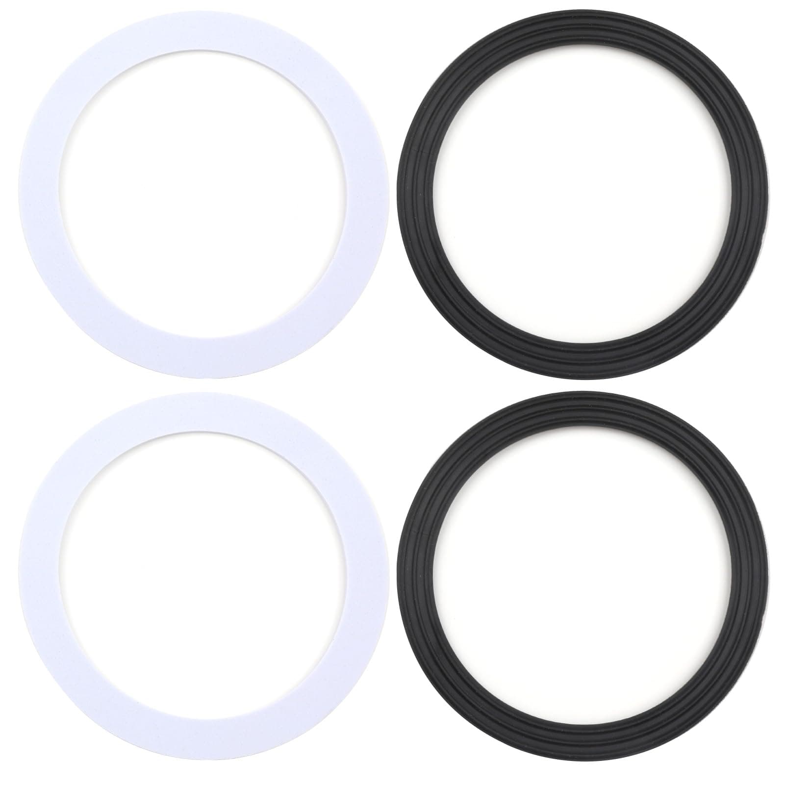 4 PCS Sink Plug Rubber Seal 110mm Sink O Ring Seal Washer Rubber O-Ring Sealing Gasket Washers Gaskets Bath Seal Set for Toilet Drain Kitchen Sink Basket Strainer Waste Bathroom (Black & White)