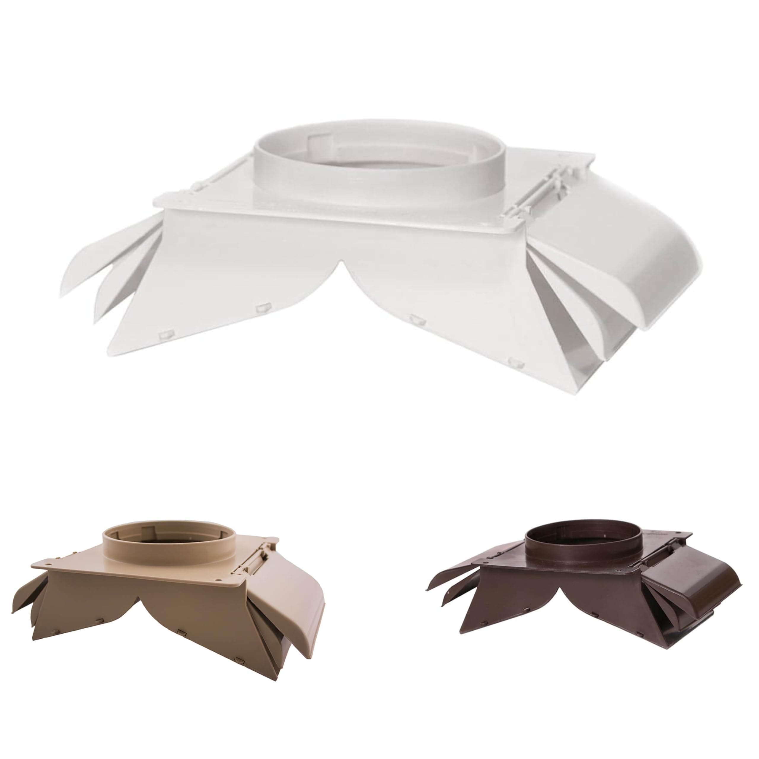 no-pest vent4 Inch Soffit Vent Cover, Great for Bathroom or Dryer Vent Cover, Patented Dual Door Design Prevents Birds and Back Drafts, Highest Efficiency Soffit Exhaust Vents on the Market (White)