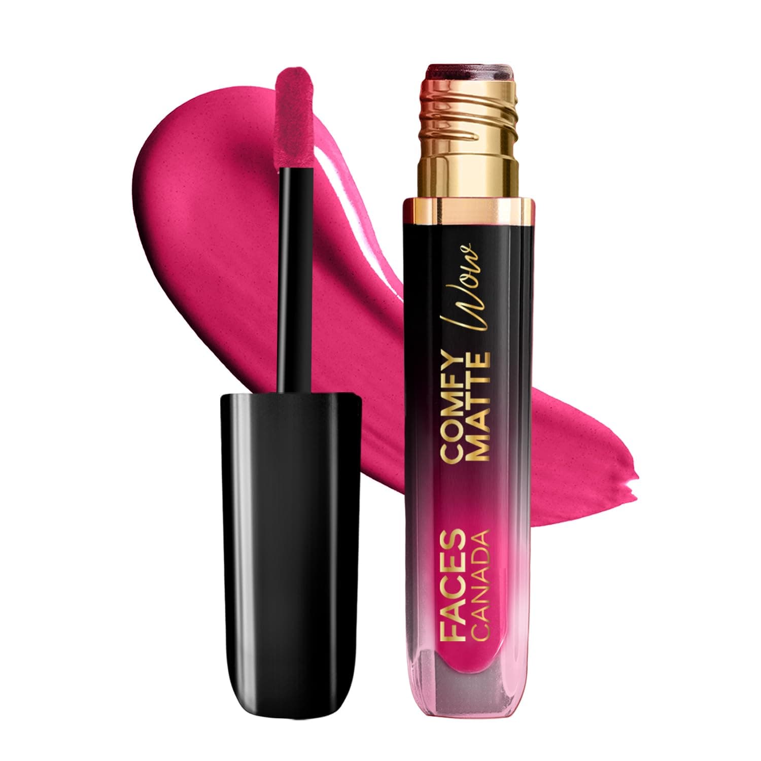 FACESCANADA Comfy Matte Wow Liquid Lipstick - Fuschia Fun 06, 3.8Ml One Swipe Application Highly Pigmented Comfortable Wear Glides Smoothly Long Lasting Transferproof
