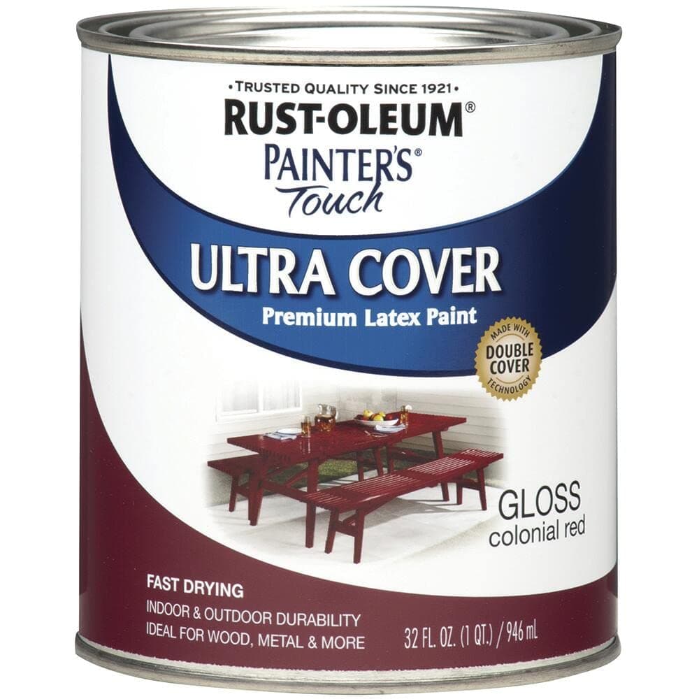 Rust-Oleum 1964502 エナメル塗料 クオート グロス コロニアルレッド 32液量オンス