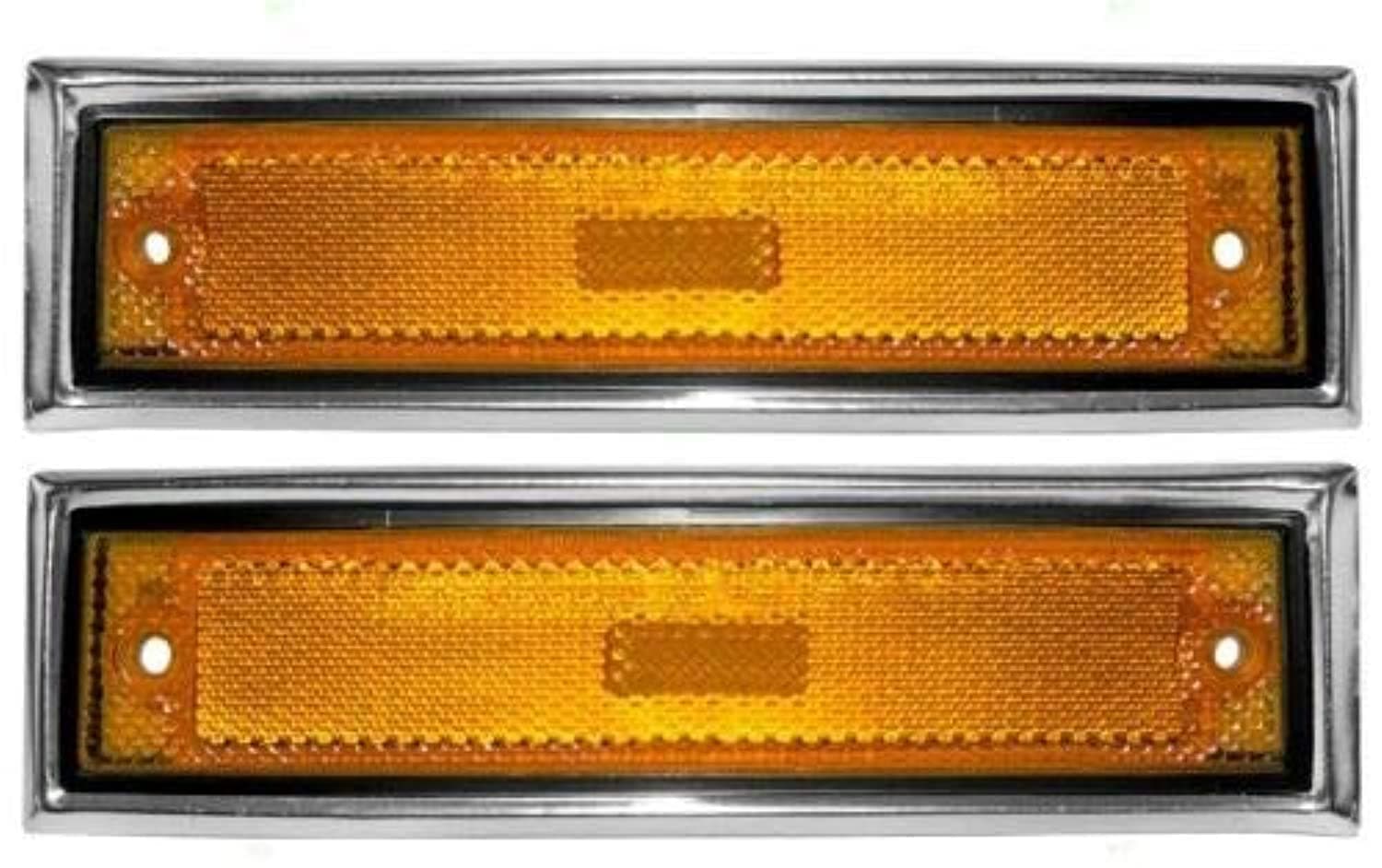 Parts N Go 1978-1987 CK Pickup Suburban Fender Marker Light with Chrome Trim Front Driver & Passenger Side Left Right Hand - 915557 GM2550115, 915558 GM2551107