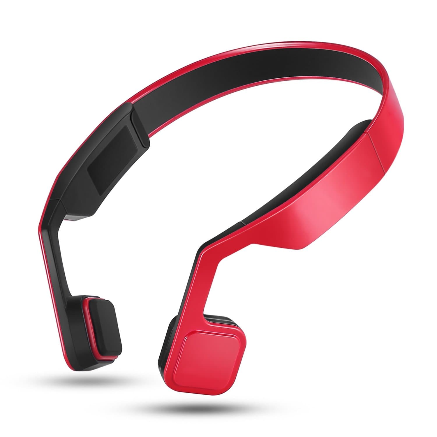 Lian LifeStyle Open Ear Wireless Bone Conduction Headphones, Bluetooth V4.2 Earphones Wireless Sports Headset Built-in Mic Sweatproof for iPhone, Android, All Other Bluetooth Enabled Devices (Red)