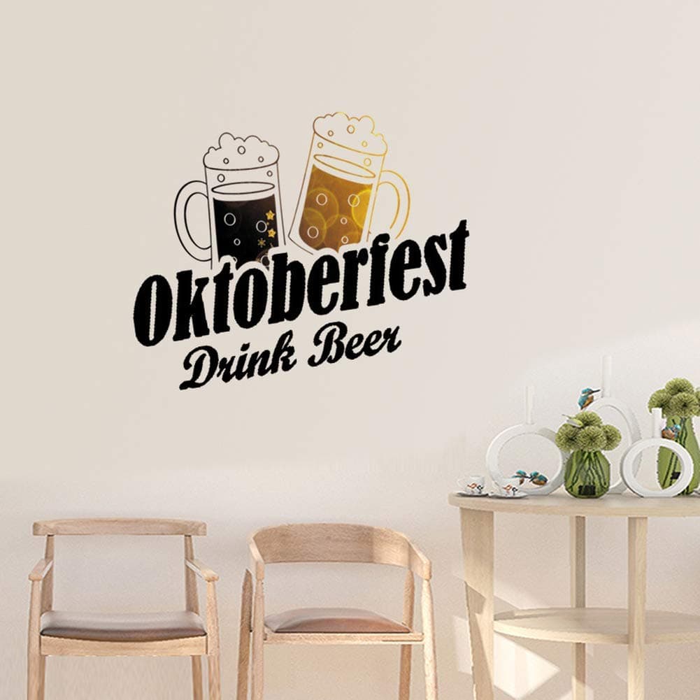 WENQI Personality Creative Ok Toberfest Wall Sticker Self-Adhesive DIY Wall Murals Home Decor Art (3 pcs/Set)