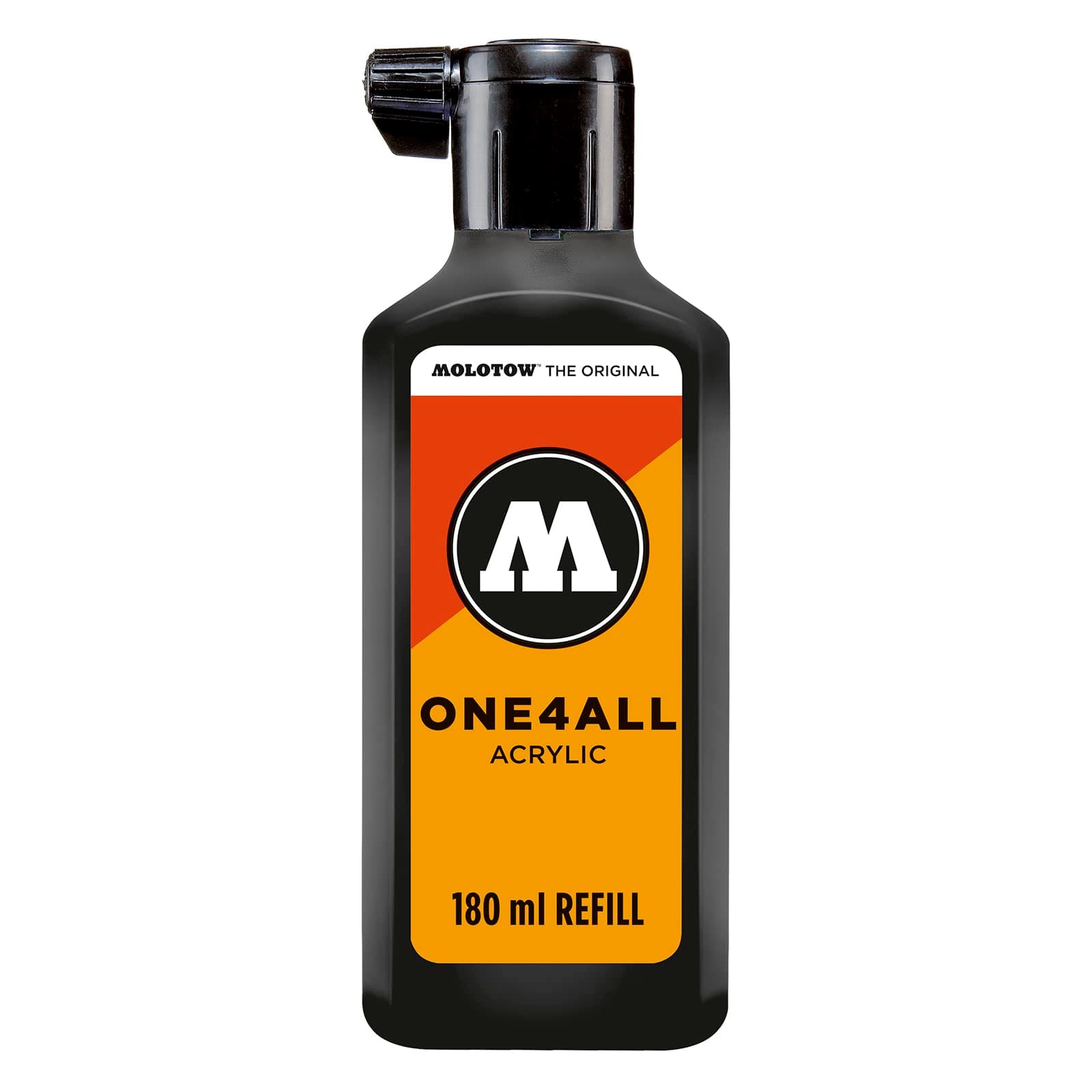 ONE4ALL Refill Acrylic Colour 180 Signal, Black, 180 ml, Refill Ink for Permanent Marker