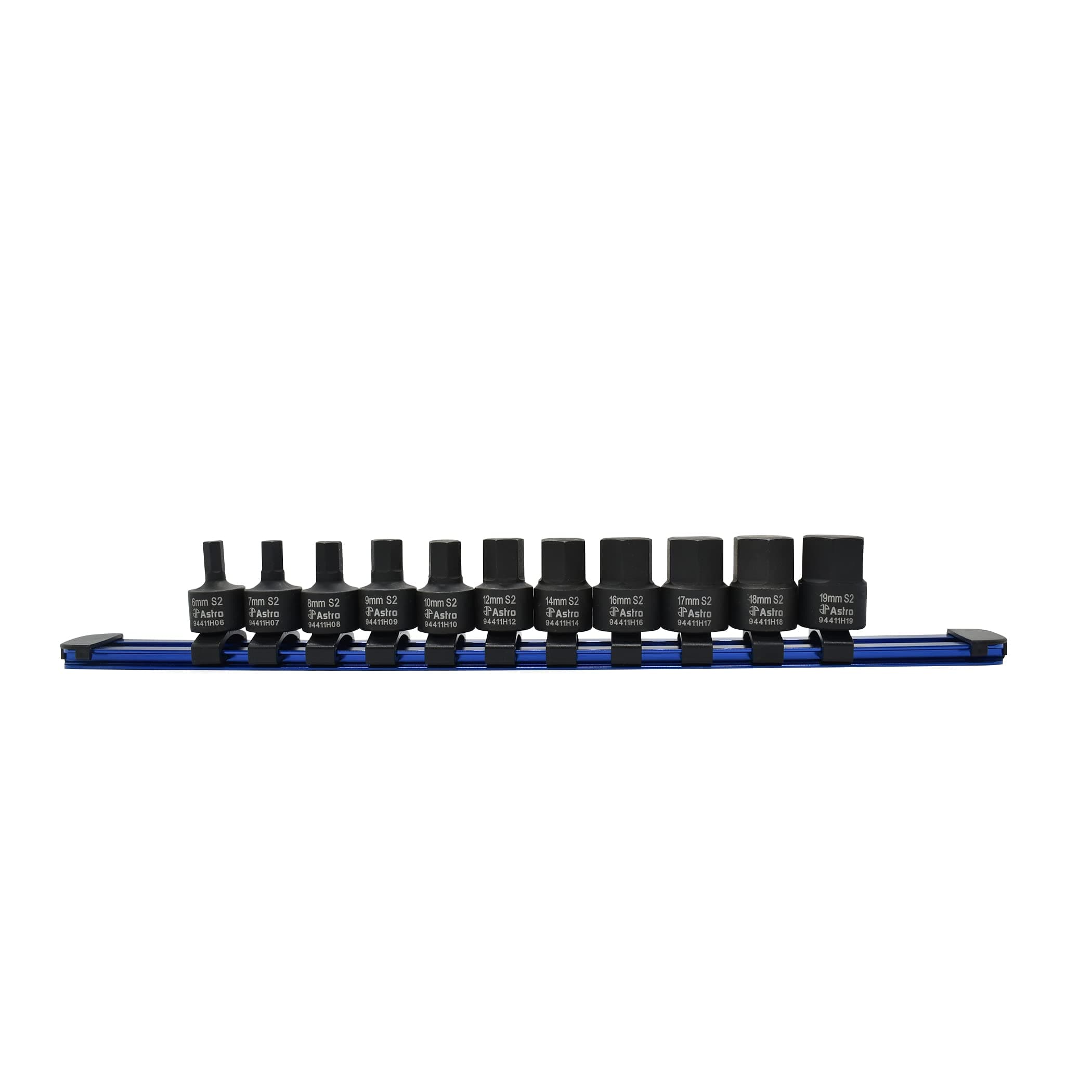 Astro Pneumatic Tool 94411M 11-Piece 3/8" Drive Nano Impact Metric Hex Bit Sockets