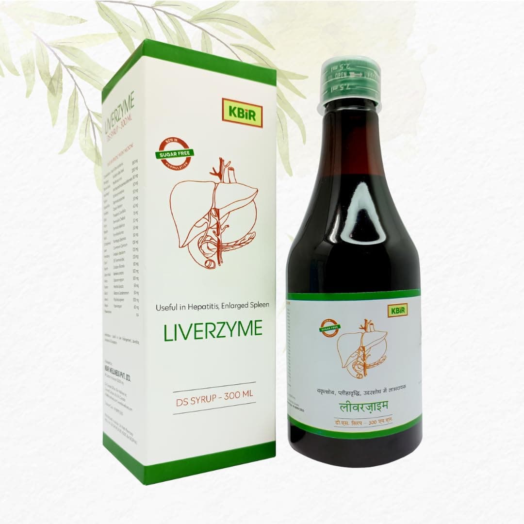KBIR Liverzyme DS Syrup | Natural Ingredients | Protect Liver against various Hepatotoxins | Beneficial in Fatty Liver, Gas & Bloating|Improves Digestion and Appetite | Aids in Liver Detox Sugar free
