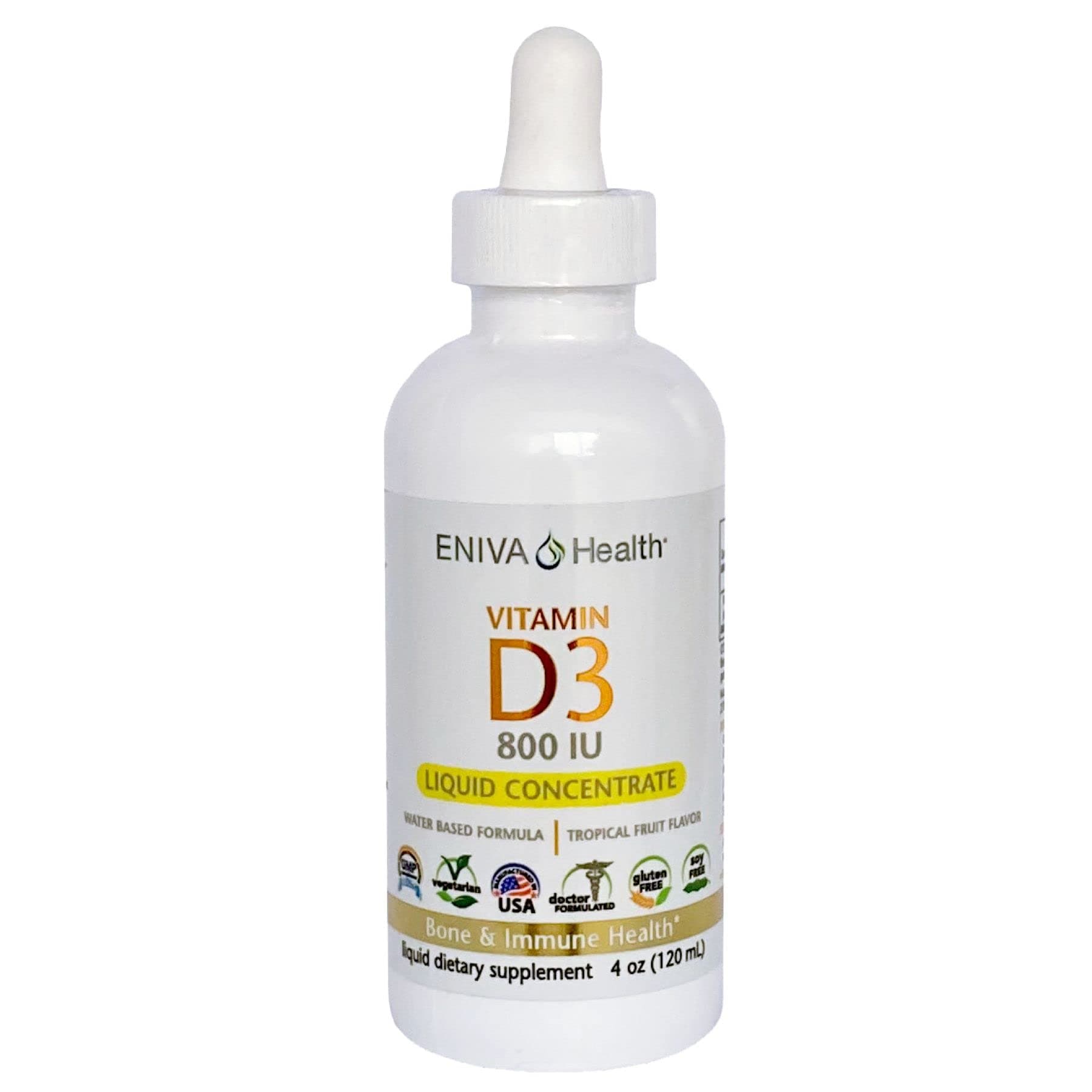 Eniva Health Liquid Vitamin D (D3) | Dr. Formulated for Rapid Absorption (120 mL)