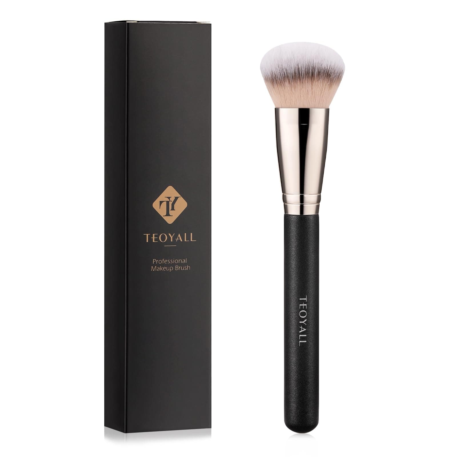 Domed Foundation Brush, Soft Dense Synthetic Bristles Blending Brush for Liquid Cream Foundation Bronzer Contour