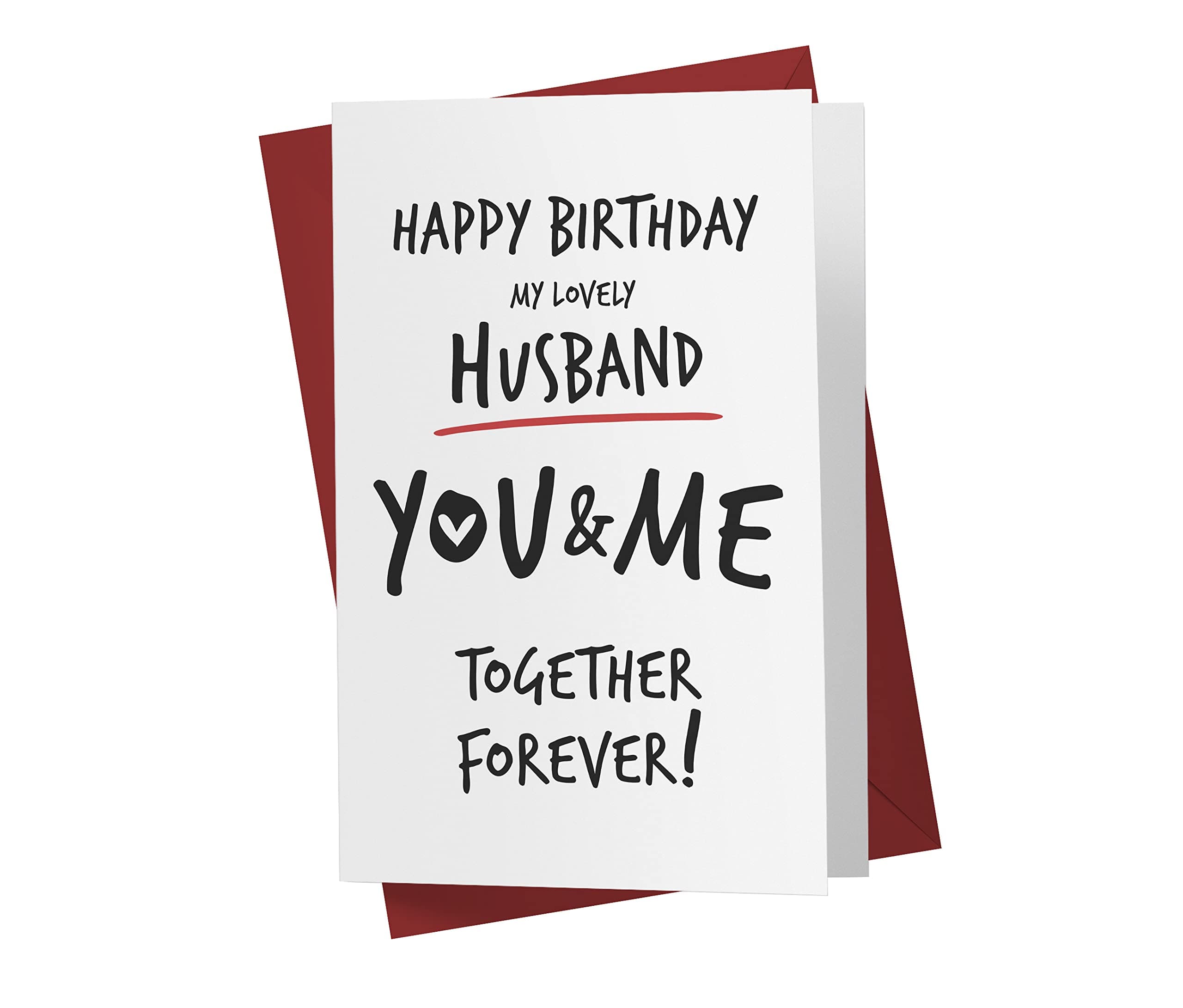 KartoLarge 5.5 x 8.5 Birthday Card For Husband, Happy Birthday Card For Him, My Lovely Husband