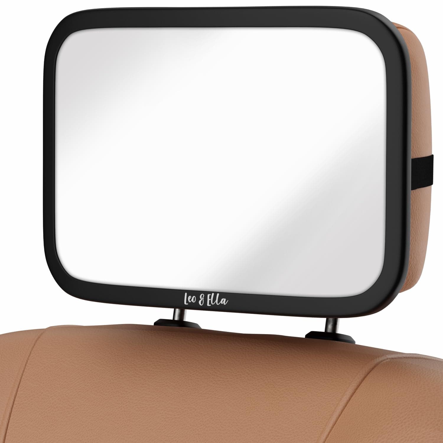 Leo&Ella Leo and Ella Baby Car Mirror Safety First, Certified Crash Tested for Rear Facing Baby Car Seat Shatterproof Mirror with Adjustable Safety Mount Crystal Clear View of Newborn - Medium Size