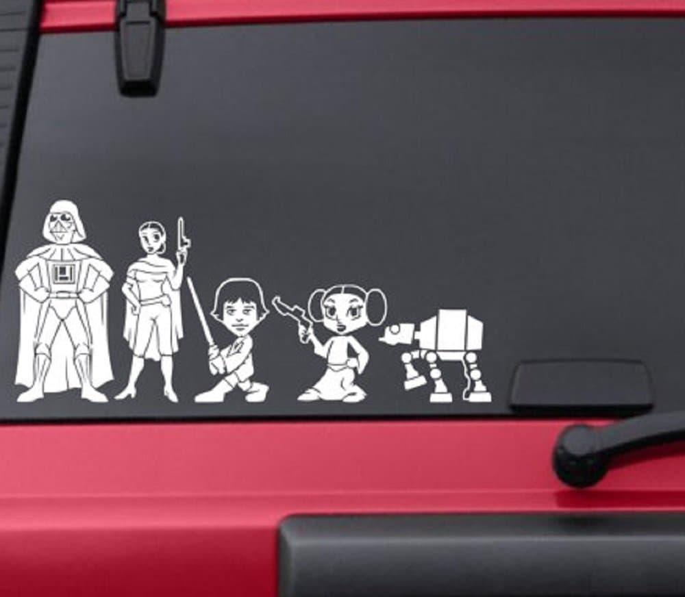 HVD-Funny Space Stick Figure Family Car Window Vinyl Decal