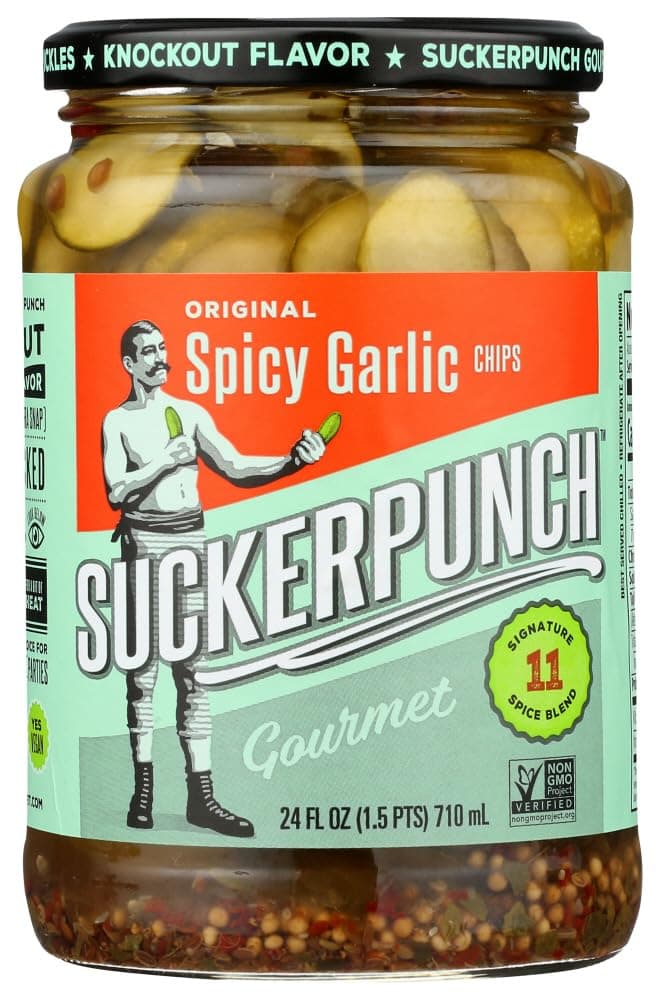 Spicy Garlic Original Pickles 24 Ounce, Pack of 12