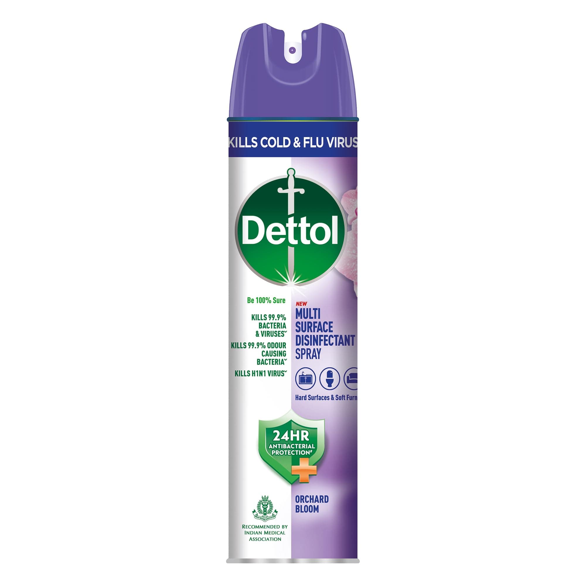 Multi-Surface Disinfectant Sanitizer Spray Bottle | 24 hours protection| Germ Kill on Hard and Soft Surfaces (Orchard Bloom, 225ml)