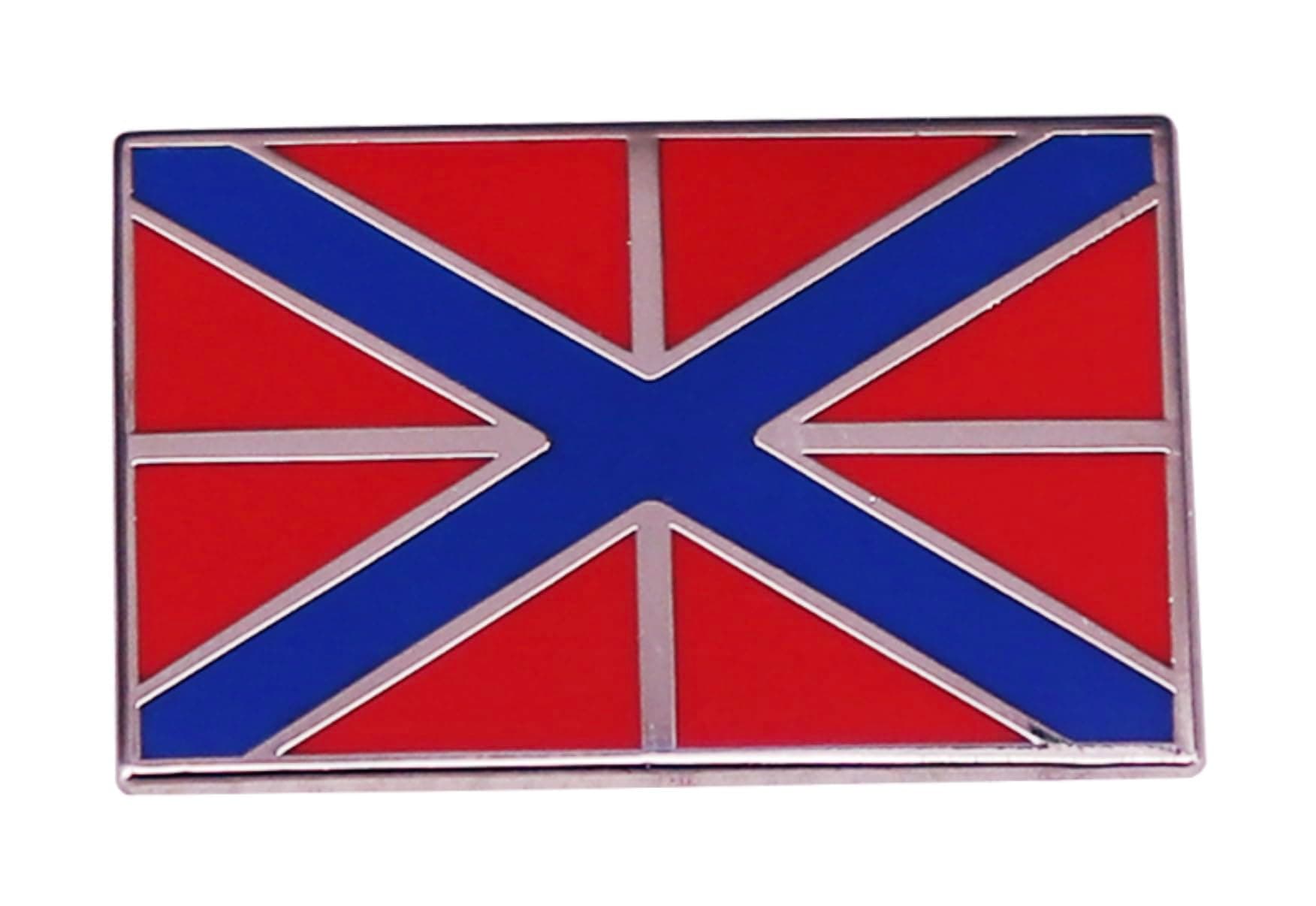 Pinstant Russia Russian Federation Naval Jack Flag Navy USSR Soviet Union Communist Cross 1" Enamel Pin Badge, 1 Inch wide, enamel, enamel