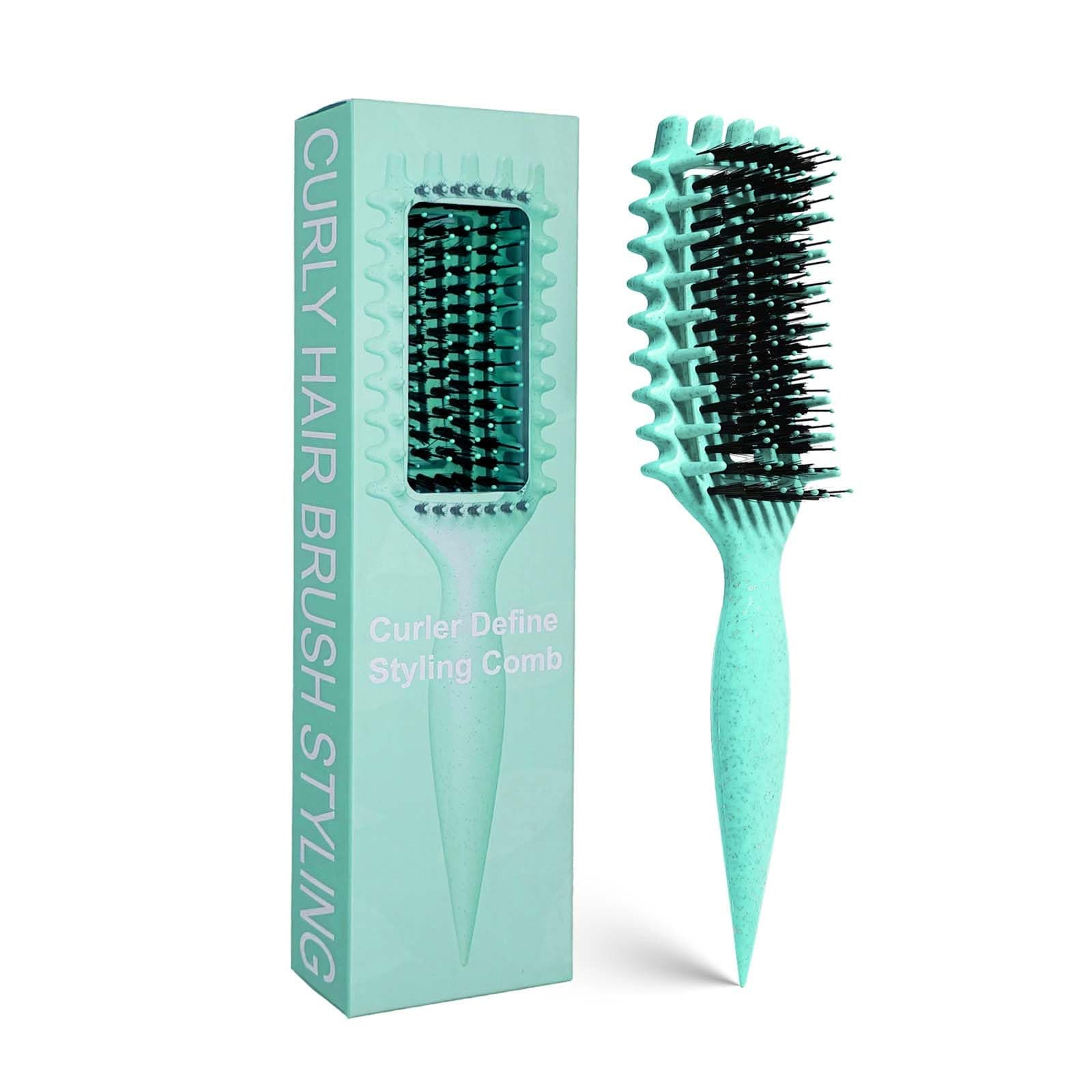 Curly Hair Brush Candybrush Curl Defining Brush for Detangling Shaping and Defining Curls for Women, Men, Wet & Dry Hair (Green)