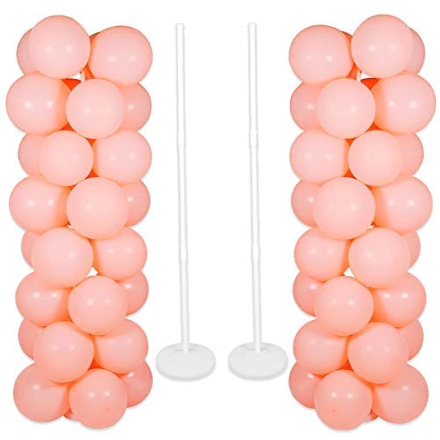 2 Sets Thicken Adjustable Balloon Column Stand Kit Base and Pole Balloon Tower Decorations for Baby Shower Graduation Birthday Wedding Party