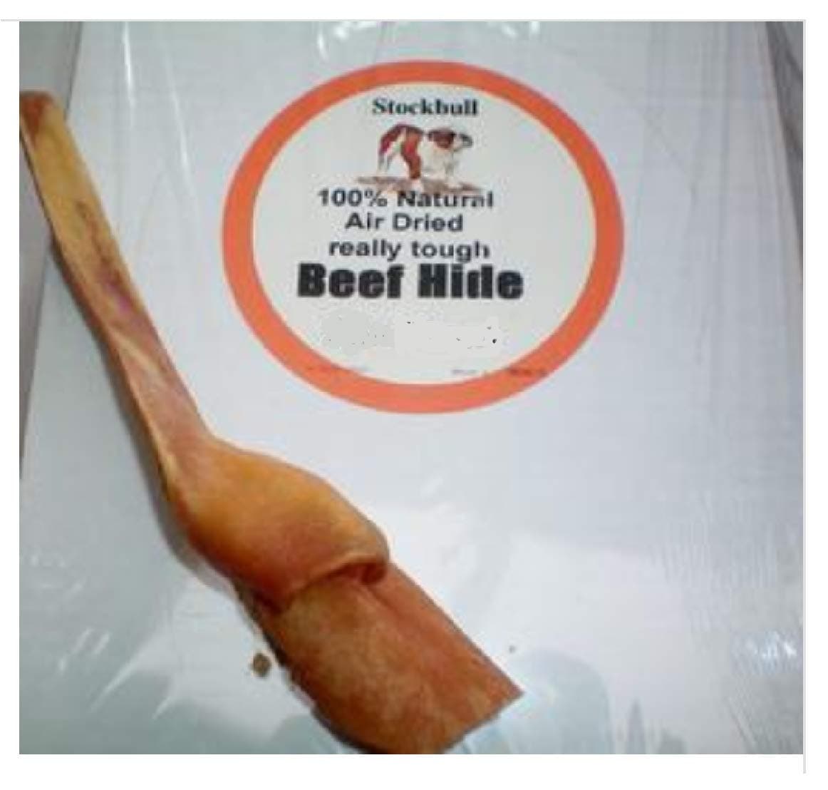 Stockbull BEEF HIDE APPROX. 50CM -DOG TREAT– NATURAL DRIED CHEW - PACK OF 1, 3, 5, 10, 20 (X20)