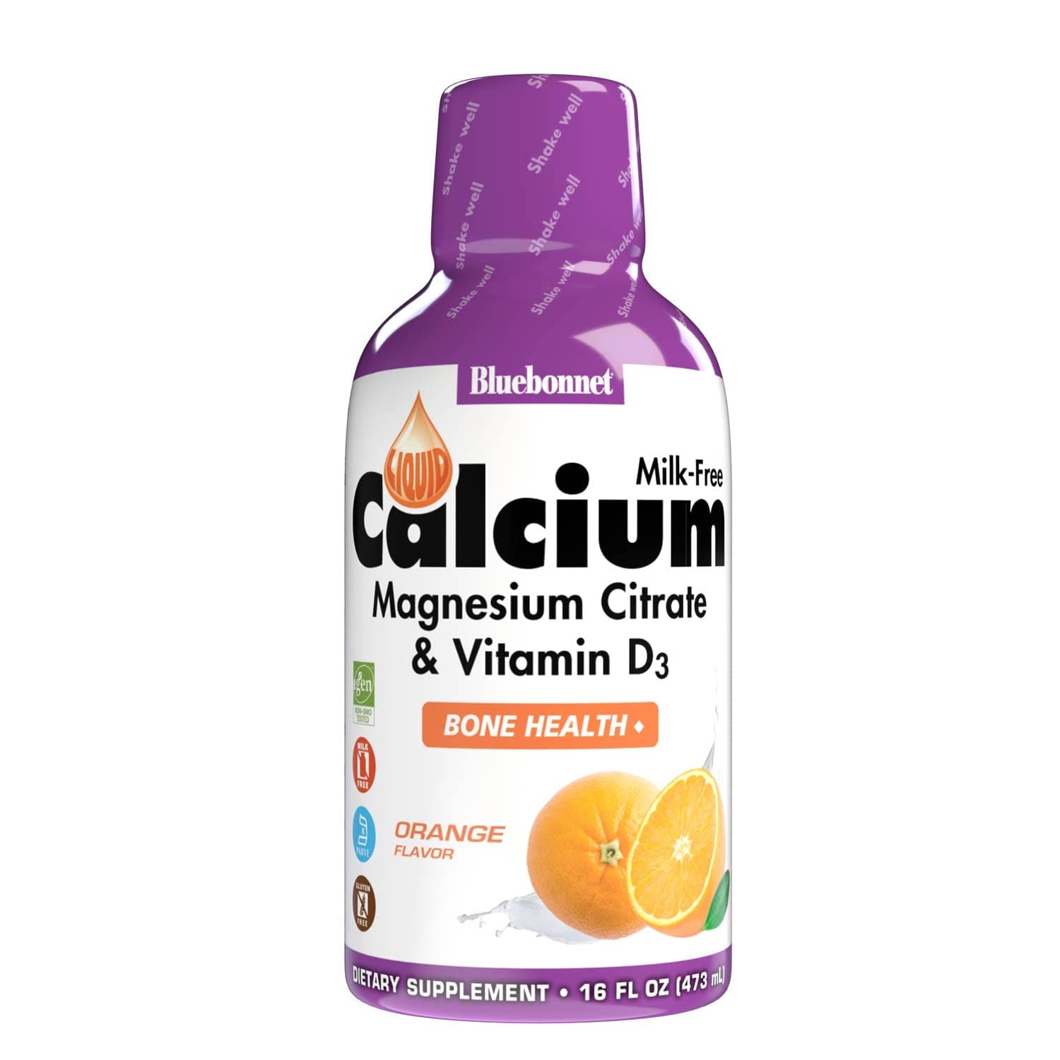 Bluebonnet Nutrition Liquid Calcium Citrate Magnesium Citrate, Vitamin D3, Bone Health, Gluten Free, Soy free, milk free, kosher, 16 Fl Oz, 32 Servings, Orange Flavor, 16 Fl Oz (Pack of 1)