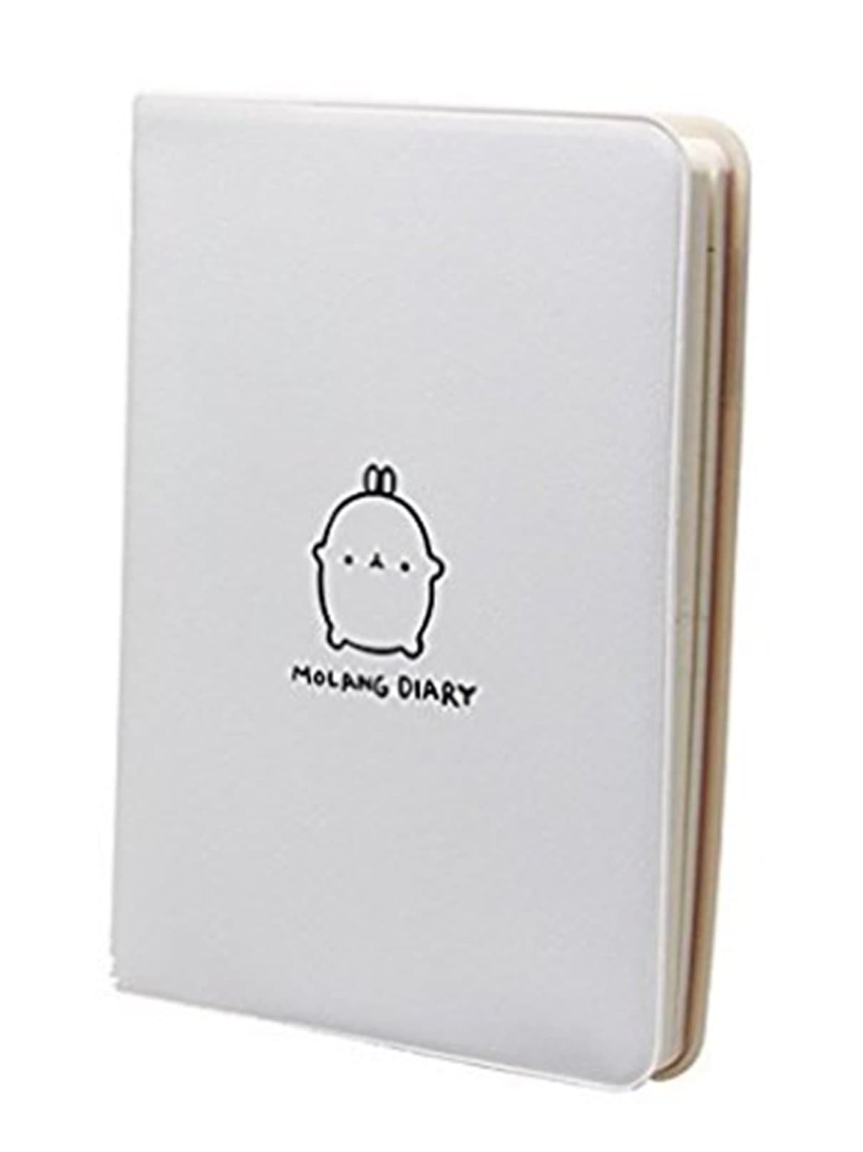 KUANGDUANG Kawaii Cute Rabbit Diary Any Year Writing Planner Pocket Portable Notebook Journal Notepad Agenda Scheduler Organizer (White)