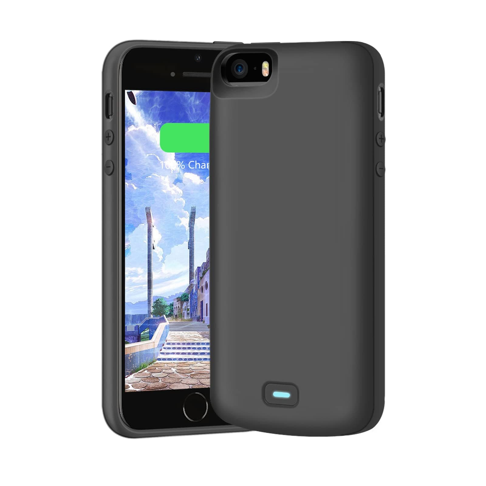 Bahonda Battery Case Compatible with iPhone 5 / 5S / SE, 4000mAh Rechargeable Extended Battery Charging Case, External Battery Charger Case, Adds 2.3x Extra Juice (4 inch)