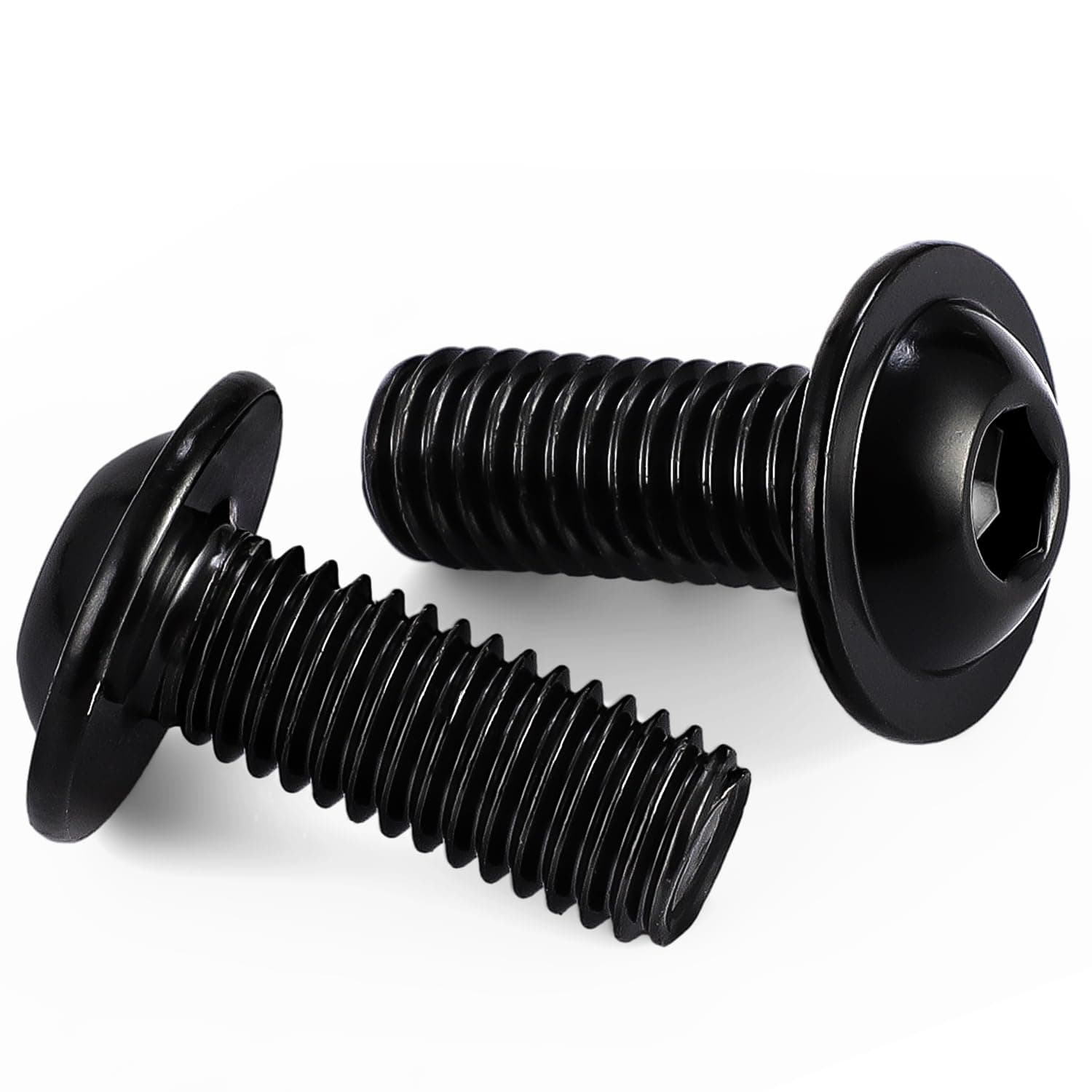 - Mellewell M8-1.25 x 10mm Flanged Button Head Socket Cap Screw Bolts, Allen Socket Drive, Stainless Steel 304, Black Finish, Quantity 20