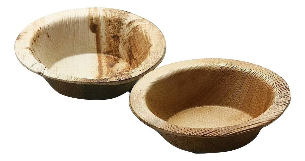 Sri Sai Areca Leaf Disposable Party Bowls 5 inch Round Bowl - Pack of 25