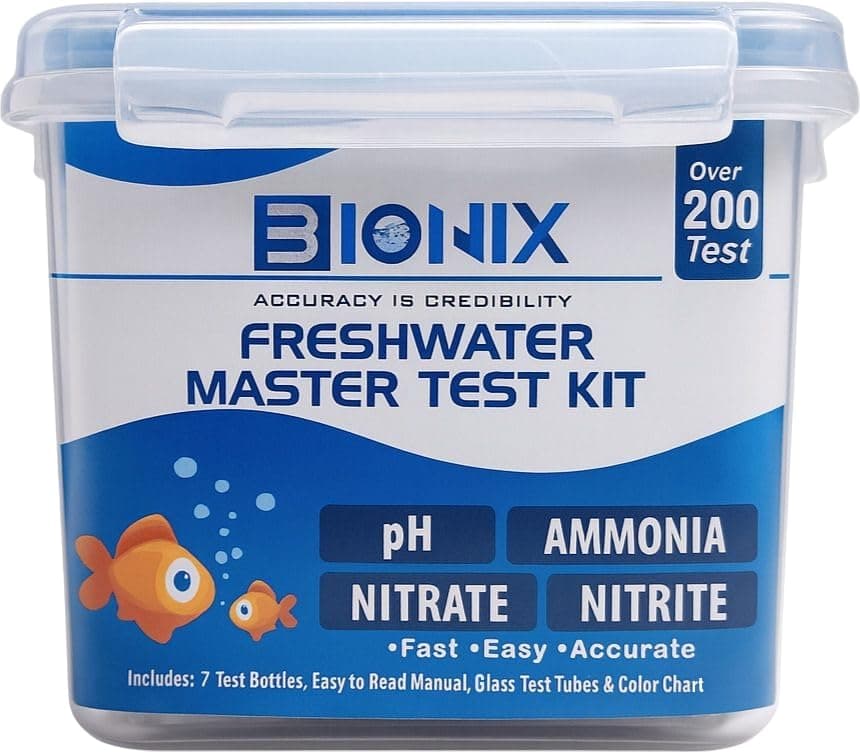 BIONIX Freshwater Master Test Kit (200 Test) | ph Ammonia Nitrite & Nitrate Test kit for Aquarium.
