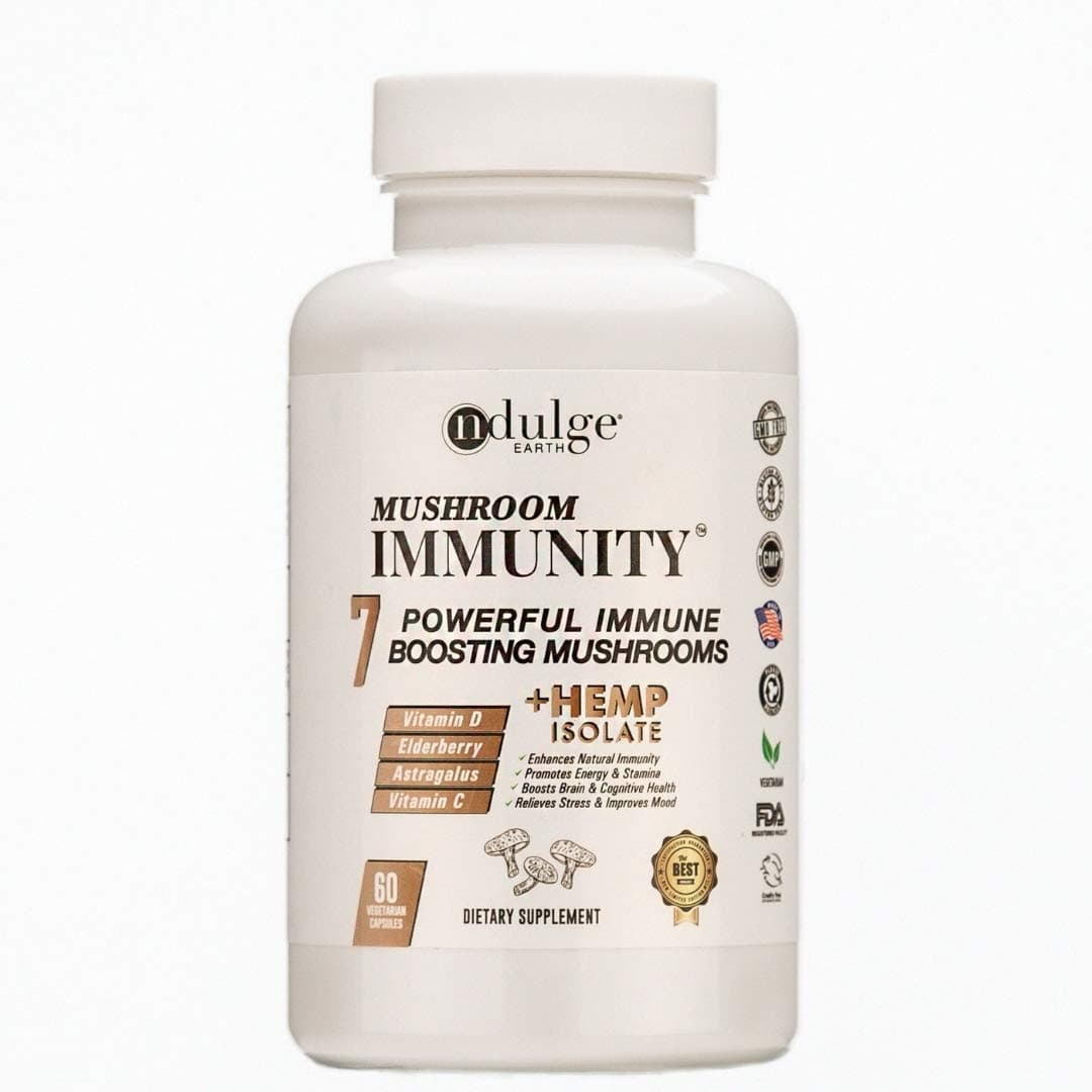 10 in 1 Immune Defense Support, Ndulge Immunity Booster Capsules, Best Immune System Support, 07 Powerful Mushrooms with Reishi, Lion’s Mane, Vitamin D, C, Vegan, Organic, 60 Capsules (30 Days Supply)