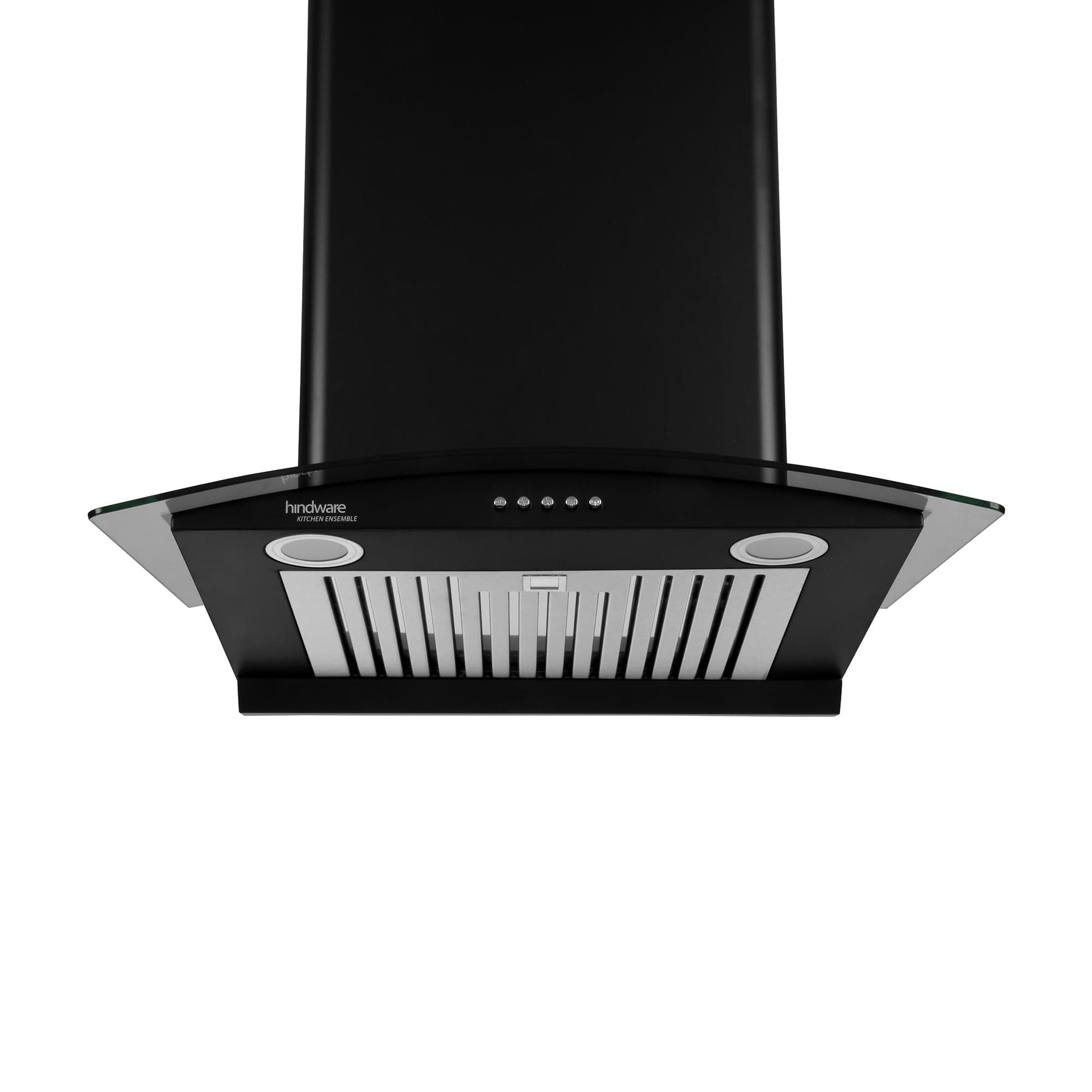 Hindware Smart Appliances | Elena 60 cm Chimney | 1100 CMH | Curved Glass | Auto Clean | Push Button | 5 Yrs Warranty on Motor & 2 Yrs on Product | Wall Mounted (Baffle Filter, LED Lamps, Black)