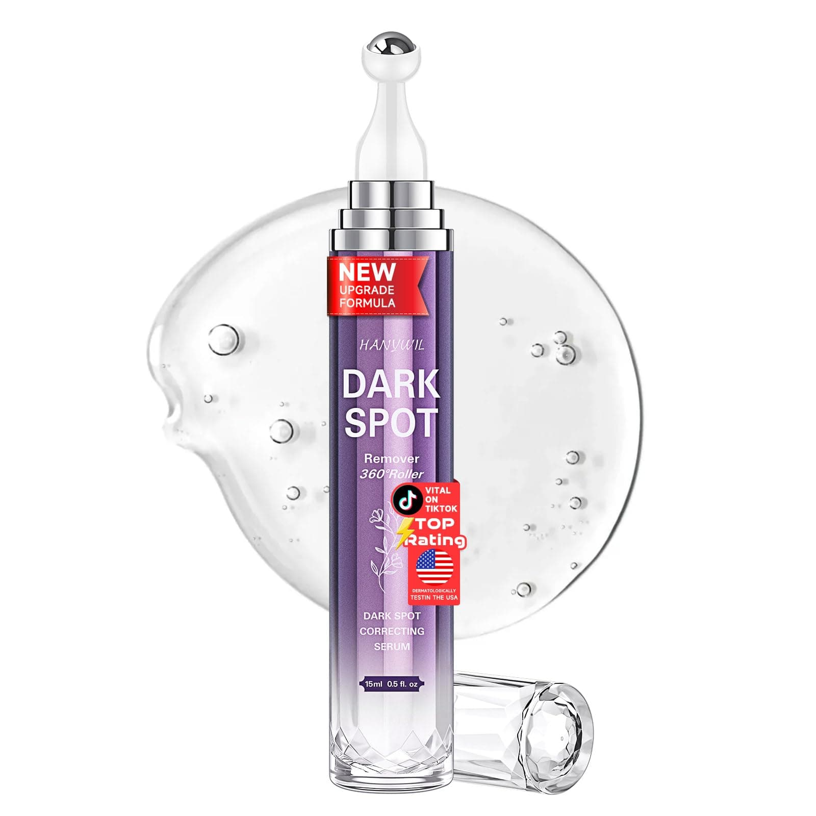 HANYWIL Dark Spot Remover for Face and Body, Dark Spot Corrector Serum, Age Spot Sun Spot Freckles Brown Spot Remover, Melasma Treatment for Face, Skin Care Serum with Roller