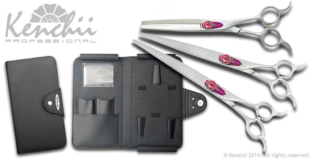 Kenchii Grooming - Flipper 8" Shear Set-Straight, Curved, Thinner, & Case
