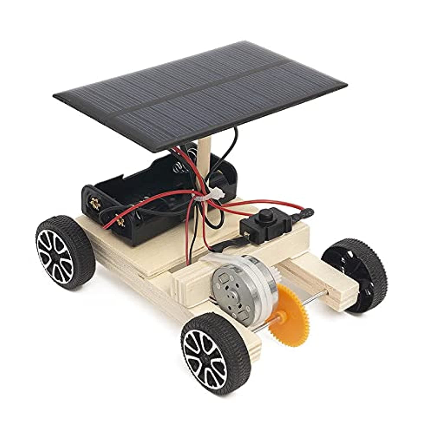 UONE Wooden Puzzle Car,Remote Control Off Road Tracked Tank and Solar Power Race Car, Educational Puzzle Game, Dual Powers for Electric Motor,DIY Experiment for Kids, Teens and Adults