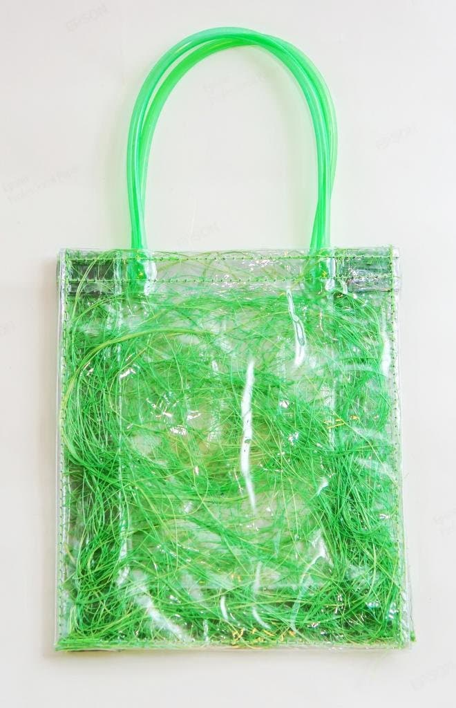 Gift/Party/Goodie Tote made from natural fibers - Raffia PVC Tote (Pack of 5)