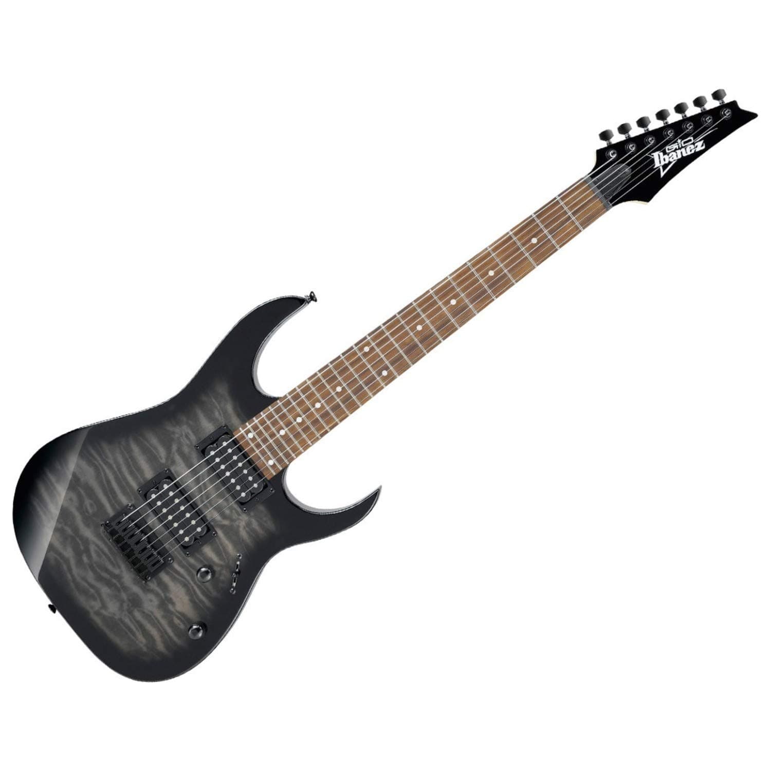 GIO RG Series GRG7221QA-TKS - 7 String Electric Guitar - Transparent Black Sunburst