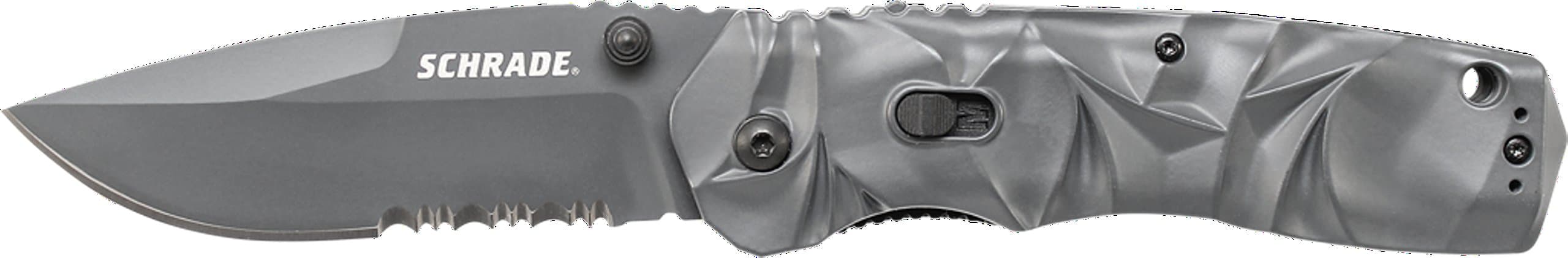 Schrade SCHA12S M.A.G.I.C. Dual Action Manual & Assisted Opening Liner Lock Folding Knife with Partially Serrated Drop Point Blade