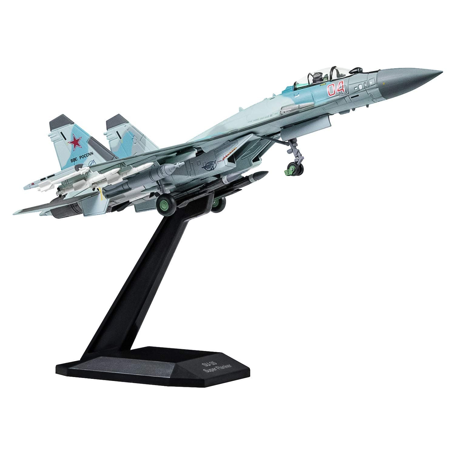 HANGHANG 1/100 Scale SU-35 Attack Plane Metal Fighter Military Model Fairchild Republic Diecast Plane Model for Gifts Blue