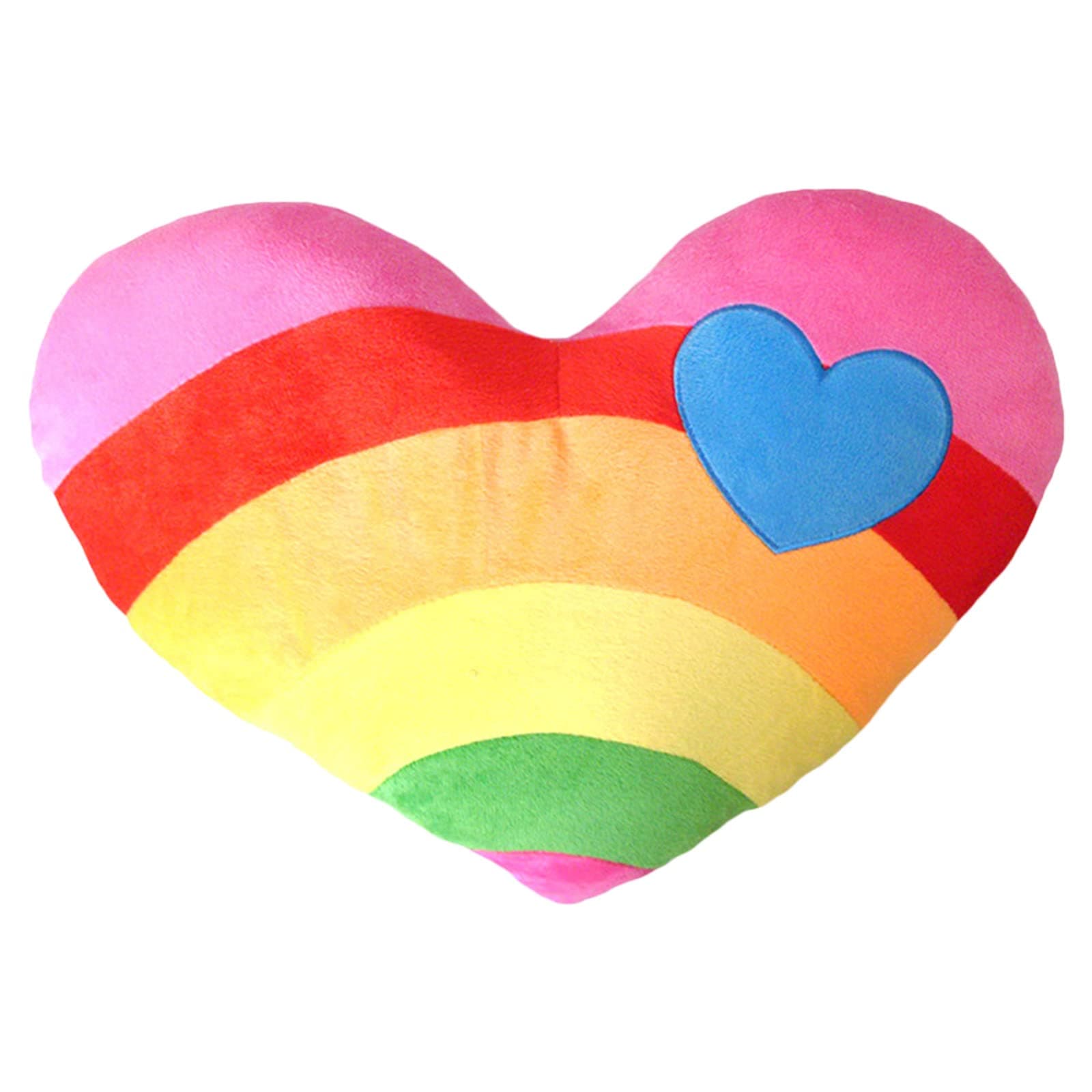 Heart Pillow Plush Rainbow Heart Shaped Throw Pillow Stuffed Toy, 16 X 13 inch