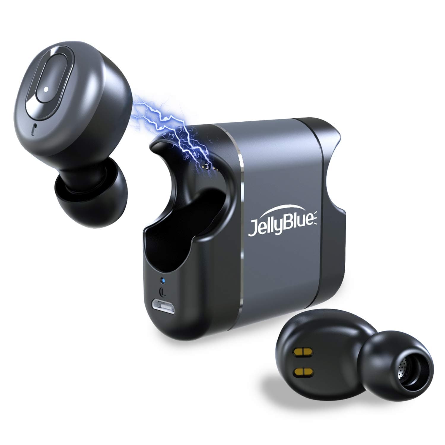 [Upgraded Version of LT39] Deep Bass Wireless Earbuds with apt-X HD Stereo Sound, JellyBlue LT39 Plus Sport Bluetooth Earbuds, CVC8.0 Noise Cancellation, 8H Playtime, Waterproof, Microphone, Gray