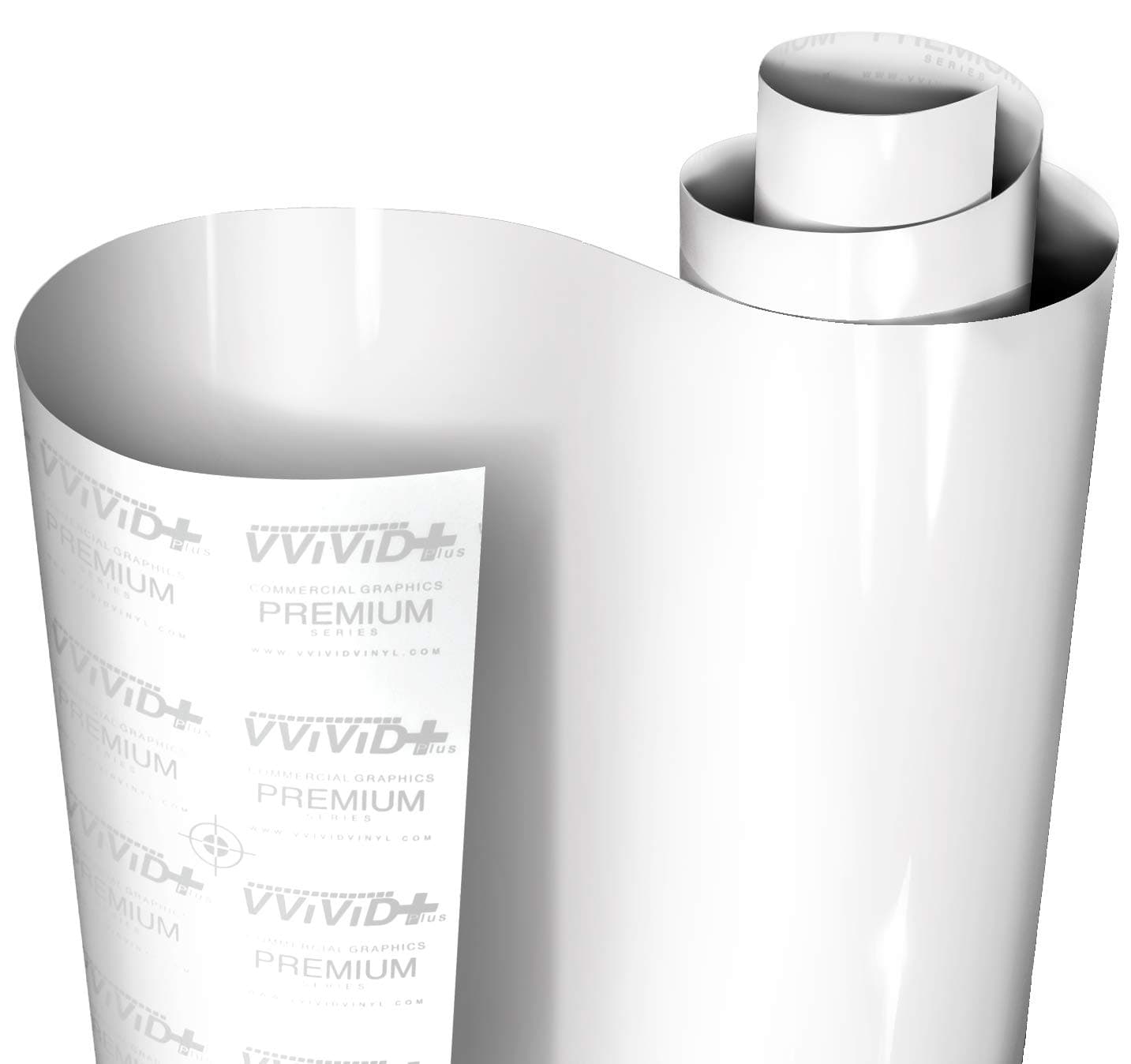VViViD+ ウルトラグロス プレミアムビニールカーラップフィルム (50フィート x 5フィート、グロスホワイト)