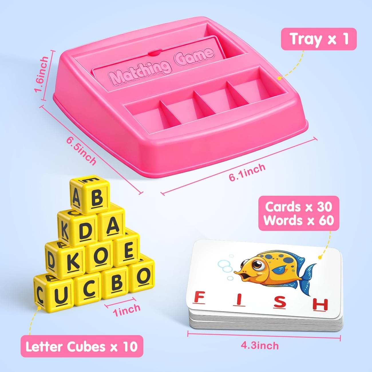 HahaGift Learning Toys for 2 3 4 Year Olds kids Gifts, Educational Toys for 3 4 5 Year Olds, Matching Letter Game Kids Toys age 3 4 5 Letter Spelling and Reading Montessori Toys for 2 3 Year Olds