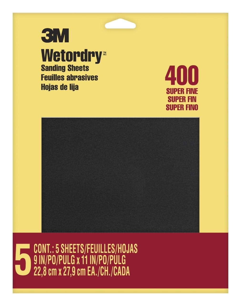 3M Wetordry Sandpaper, 9-in by 11-in, 400 Grit, 5-Sheets (9085NA)