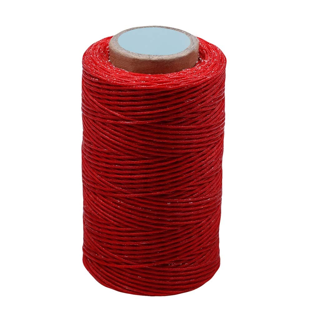 284 Yards Waxed Thread, 210D Heavy Duty Wax Upholstery Thread for Leather Sewing, 0.8mm Flat Waxed String for Bookbinding/Shoe Repairing/Leather Projects