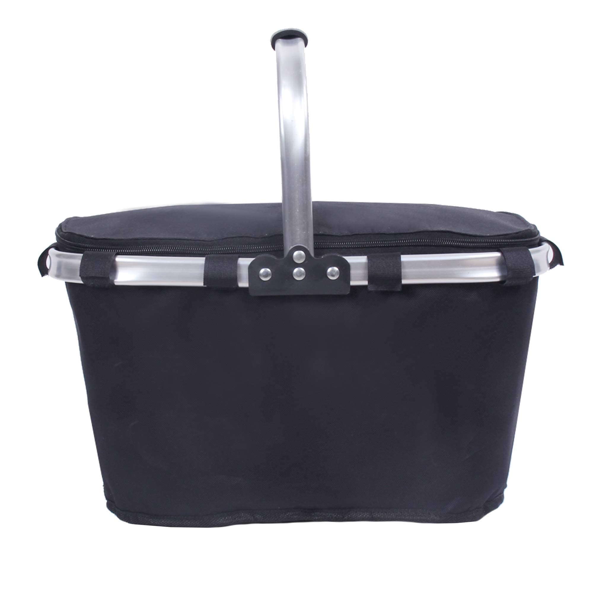 Large Size Picnic Basket Insulated- Strong Aluminum Frame - Waterproof Lining - Collapsible Design for Easy Storage - Take it Camping, Picnicking, Lake Trips, or Family Vacations