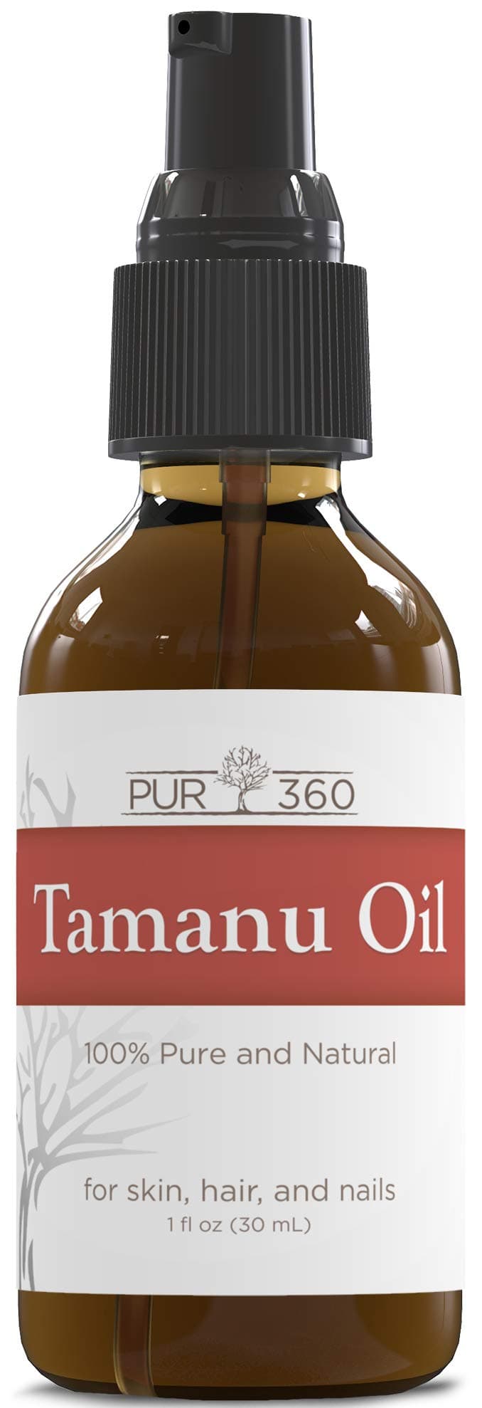 PUR360 Tamanu Oil - Pure Cold Pressed and Unrefined - Best Treatment for Psoriasis, Eczema, Acne Scar, Nail Fungus Plus More - Relief for Dry, Scaly Skin, Blisters and More - 365 Day Guarantee