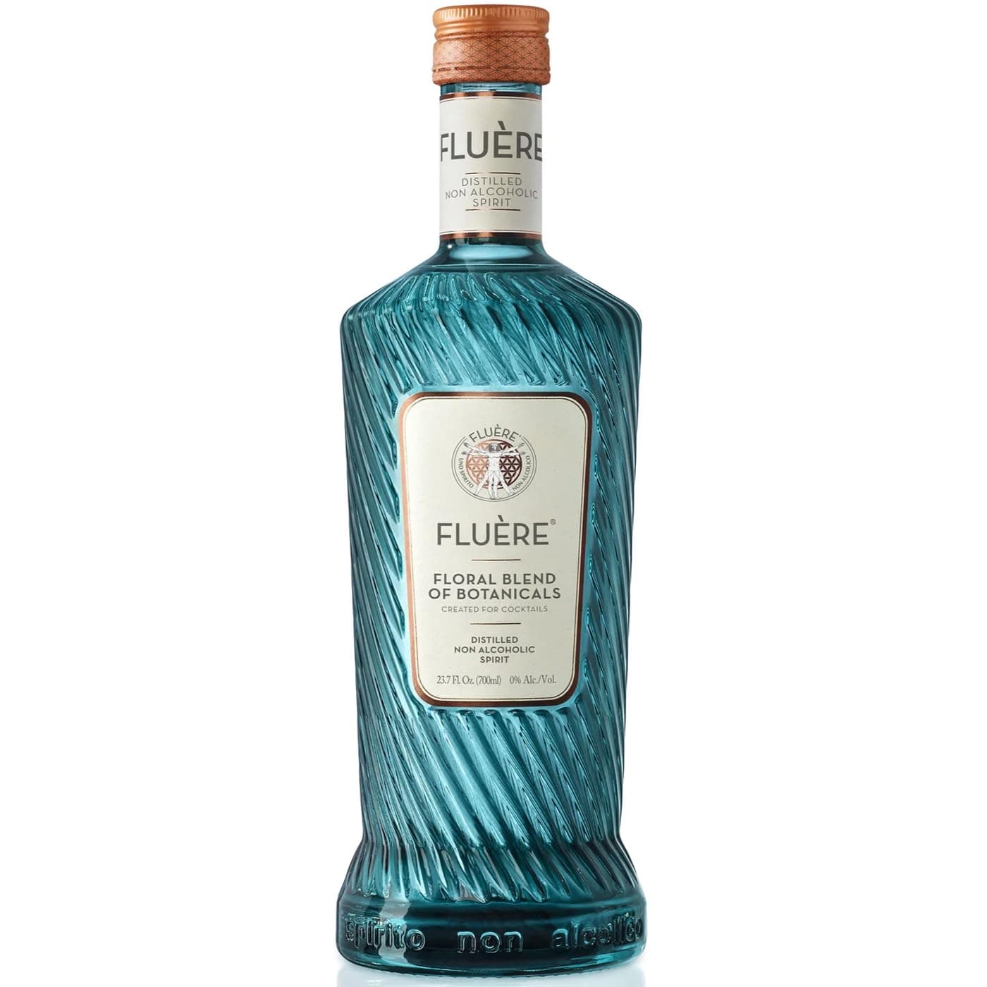 FLUÈRE Gin Alternative – Floral Blend, Non-Alcoholic Distilled Spirit with Juniper, 70 cl | Low Calories | Created for Cocktails | Coriander Seed, Juniper Berries, Lavender and Lime Peel